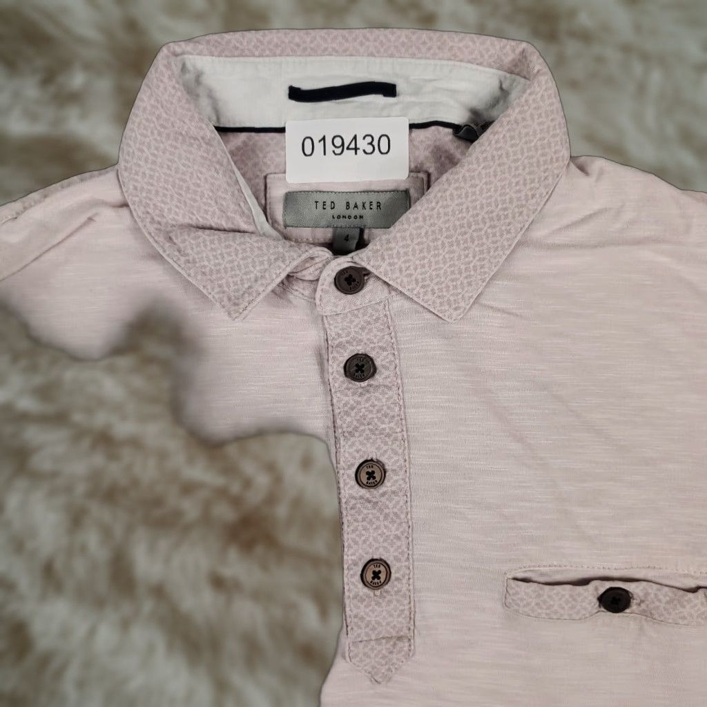 Ted Baker Ted Baker London Polo Shirt Mens Size 4 Pink Short Sleeve Cotton Button Collar Polo Tee Sports Casual Vintage No Size US S / EU 44-46 / 1 - 1 Thumbnail