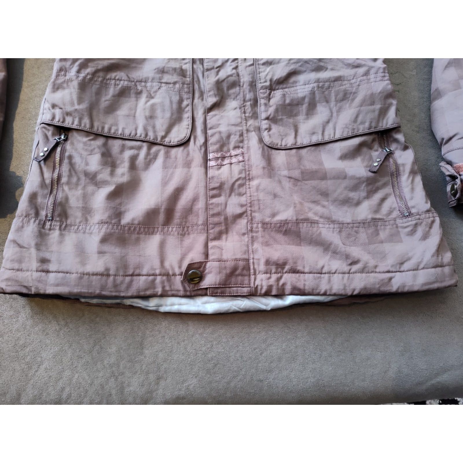 Vintage SIMMS Jacket Women Large Brown Nylon Hooded Winter Coat Ski Snowboard Womens Size L / US 10 / IT 46 - 2 Thumbnail