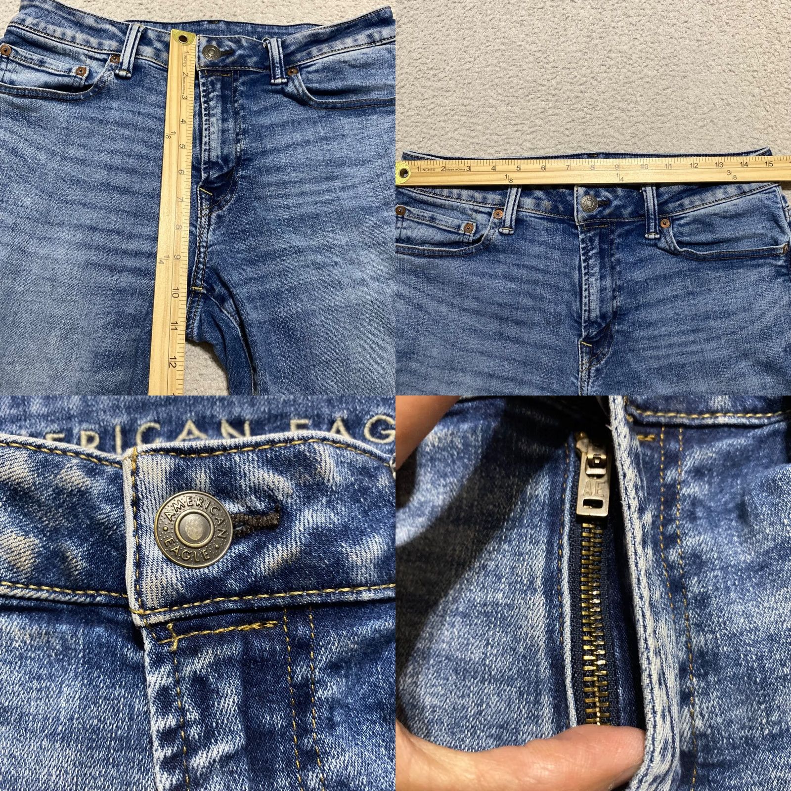 American Eagle Outfitters American Eagle Outfitters Jeans 32x32 Blue Denim Medium Wash Slim Straight Mid Rise Men's Jeans Size US 32 / EU 48 - 8 Thumbnail