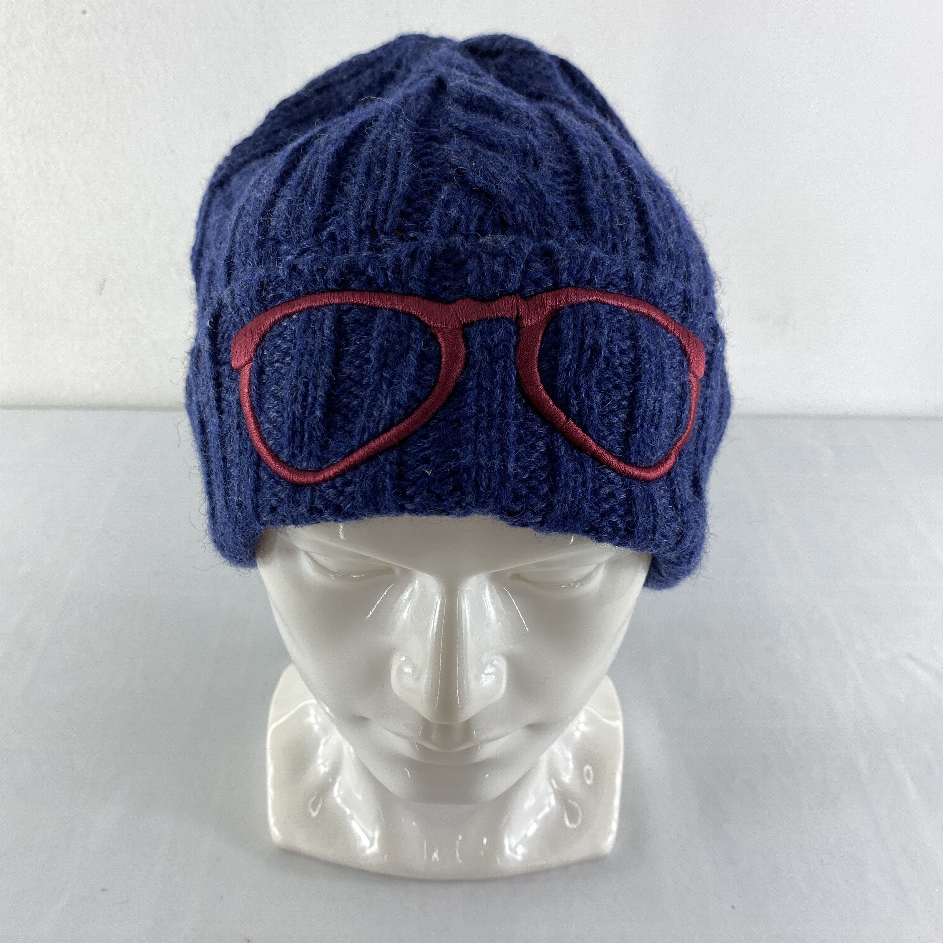 Japanese Brand Spectacles Embroidery Snow Cap Hat Beanie -BN633 Size ONE SIZE - 1 Thumbnail