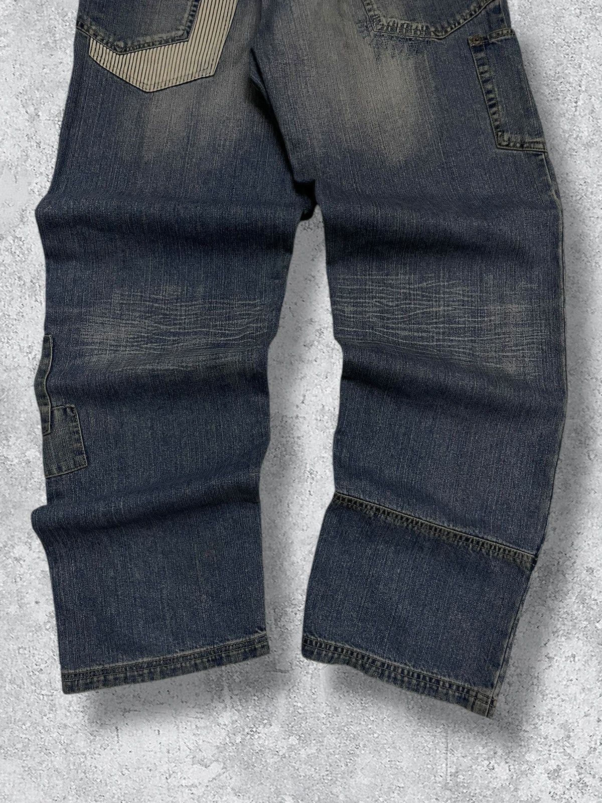 Japanese Brand Vintage 90’s Japan Scanner Unique Patch Pocket Baggy Denim Size US 33 - 8 Thumbnail