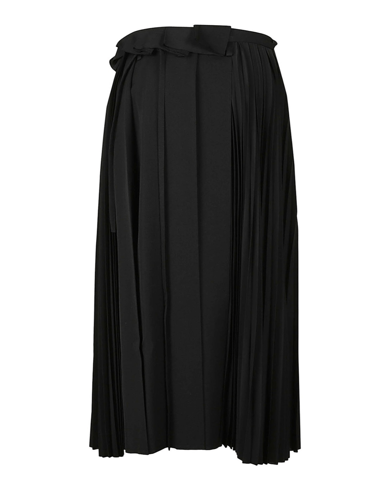 Yohji Yamamoto Y's Yohji Yamamoto - WOOL / de CHINE PLEATS COMBI WRAP SKIRT Size 23" - 7 Thumbnail