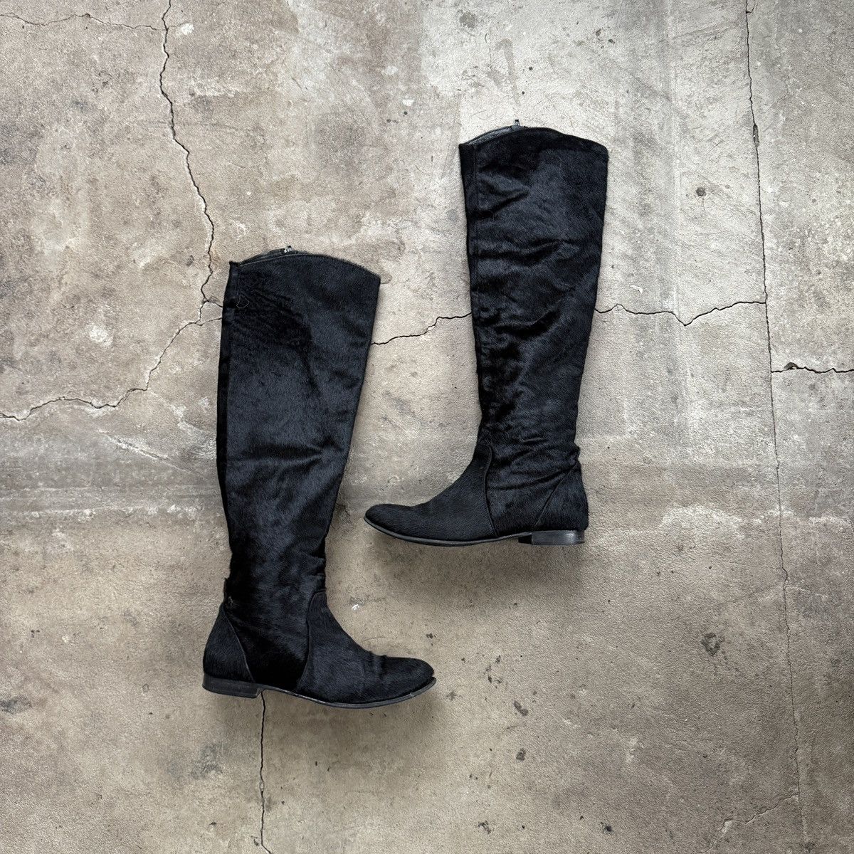 Real Pony Fur Knee High Boots