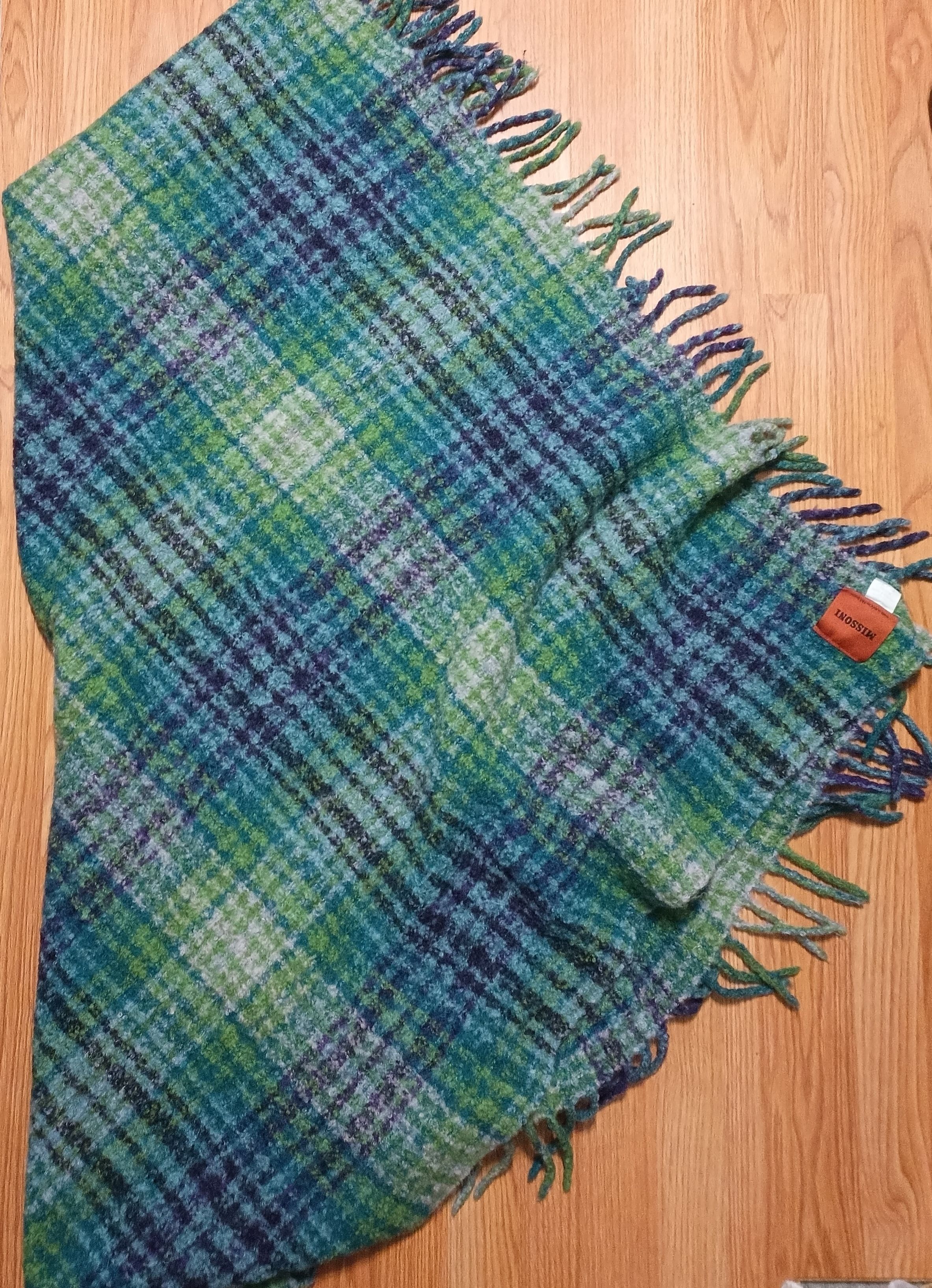 Missoni × Vintage Missoni T&J Vestor Vintage Wool Tartan Blanket Wrap Scarf Size ONE SIZE - 4 Thumbnail