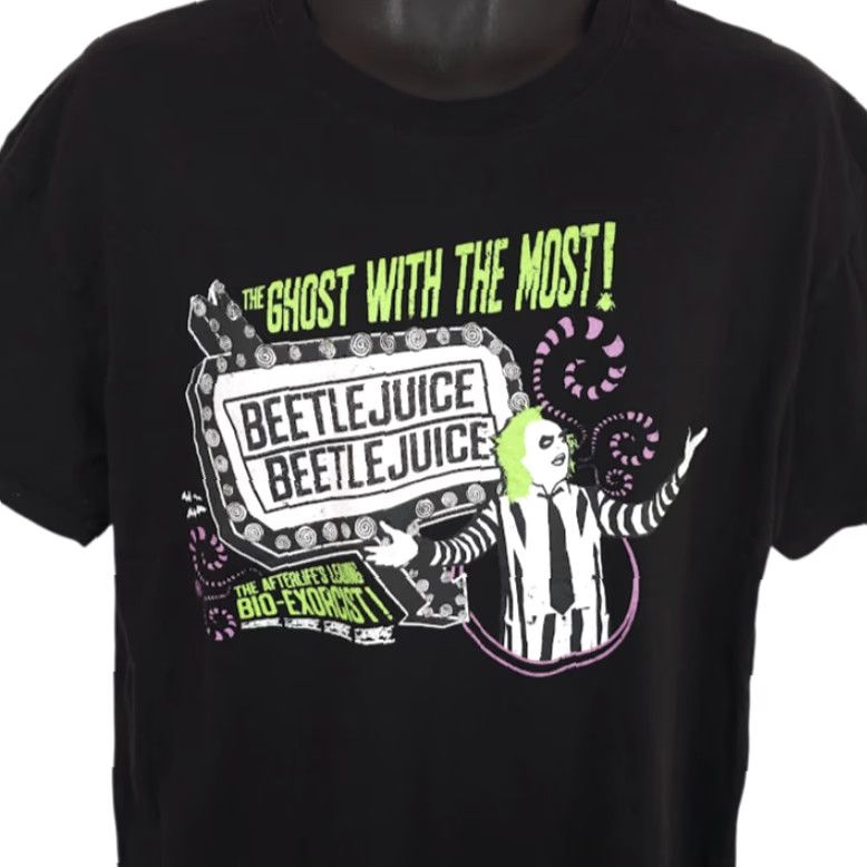 Burton VINTAGE Beetlejuice T Shirt Mens Size Large Black Tim Burton Movie Size US L / EU 52-54 / 3 - 2 Thumbnail