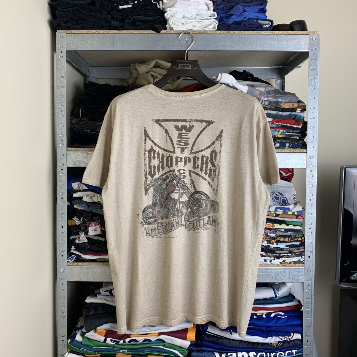 West Coast Choppers Rare! West Choppers American Outlaw Vintage Big Logo Tee Size US XXL / EU 58 / 5 - 1 Thumbnail