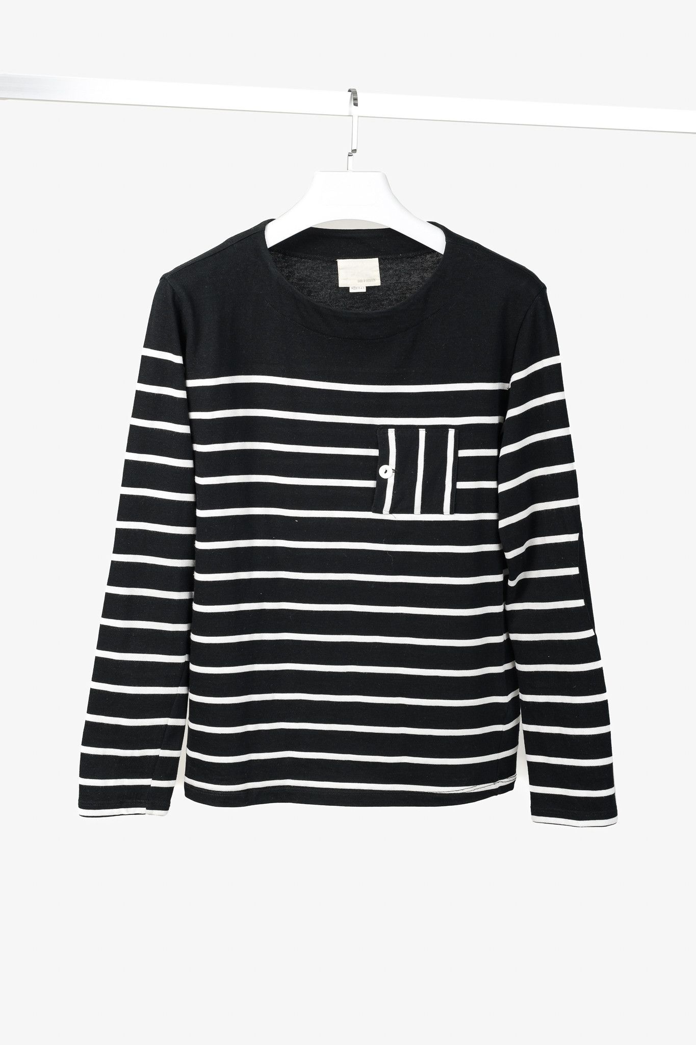Band Of Outsiders Band of Outsiders Striped Cotton 3/4-Sleeve T-Shirt Size US S / EU 44-46 / 1 - 1 Thumbnail