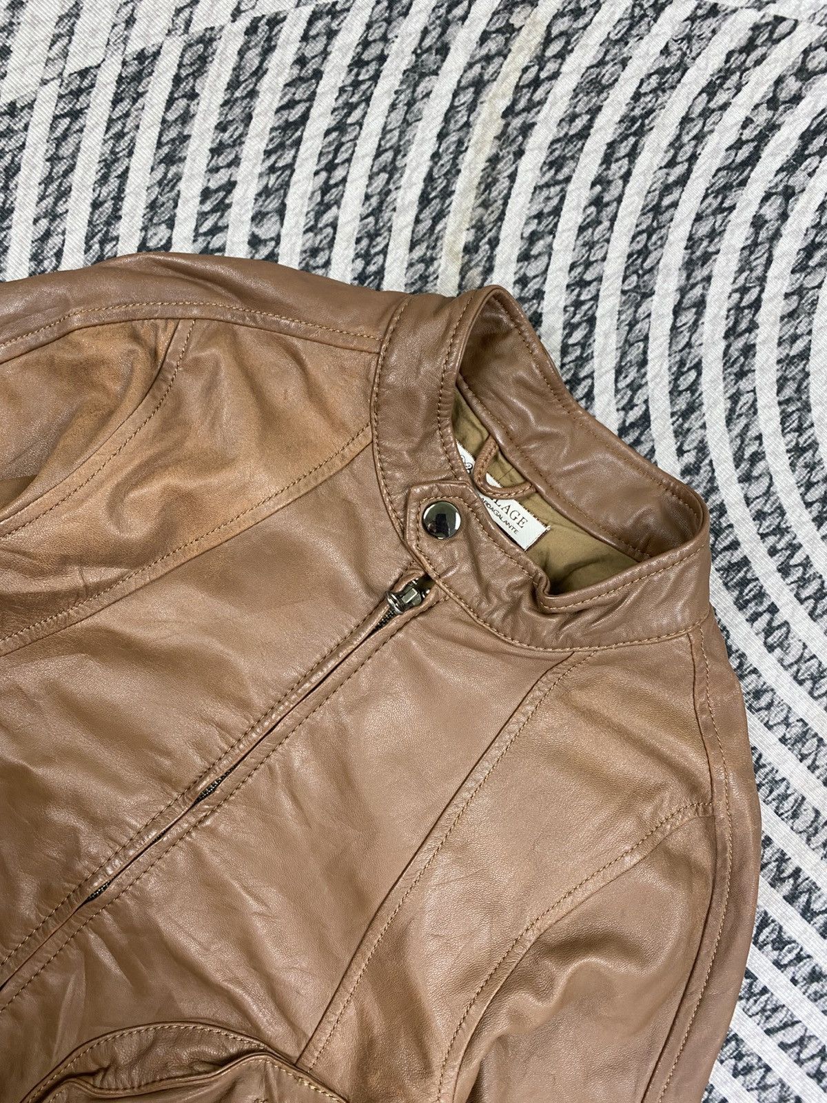 Japanese Brand Vtg Collage Gallardagalante Fulzipp Genuine Leather Jacket Size S / US 4 / IT 40 - 7 Thumbnail