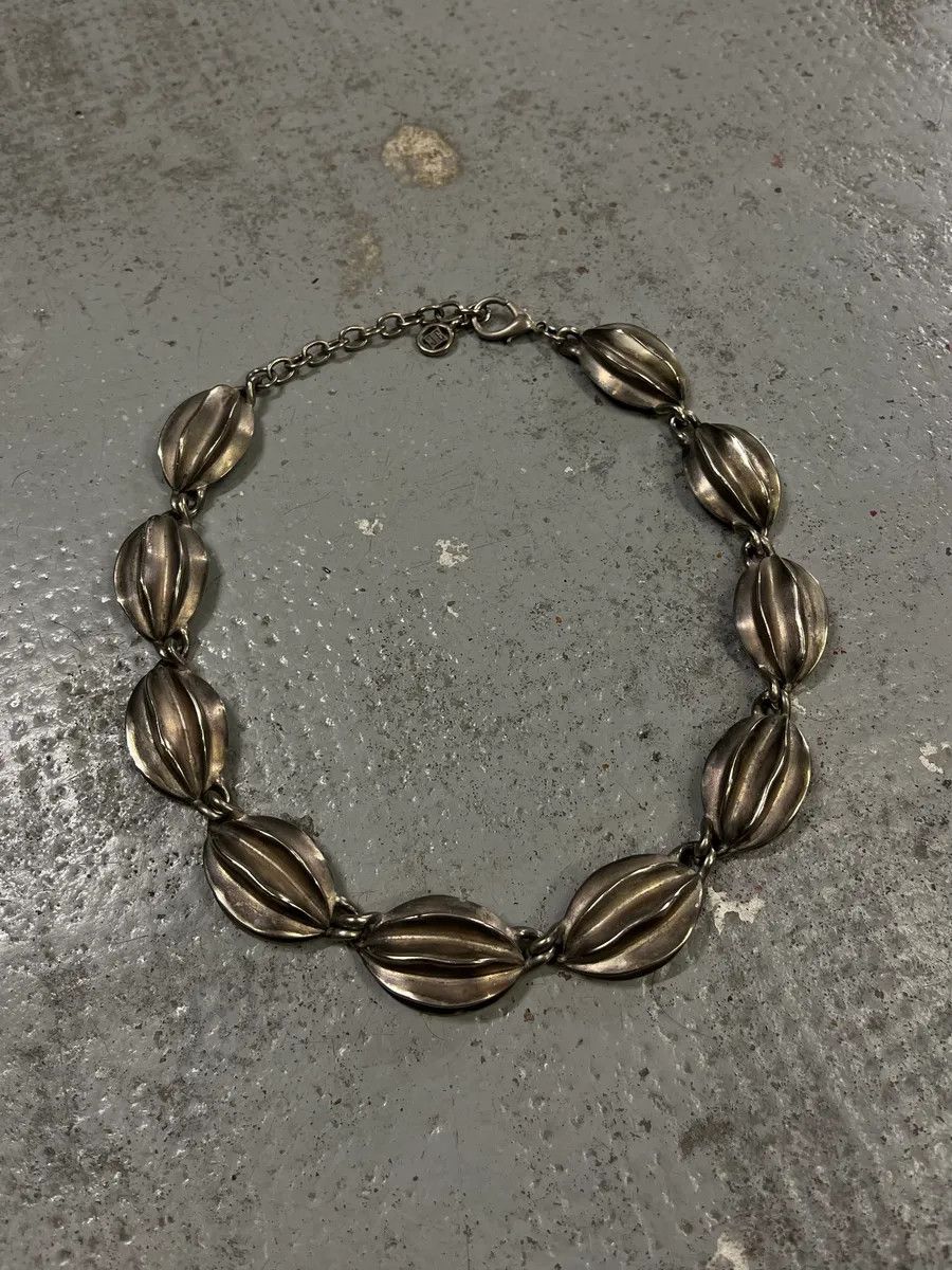 Givenchy Givenchy Vintage Silver Metal Fluted Bead Necklace Size ONE SIZE - 1 Thumbnail