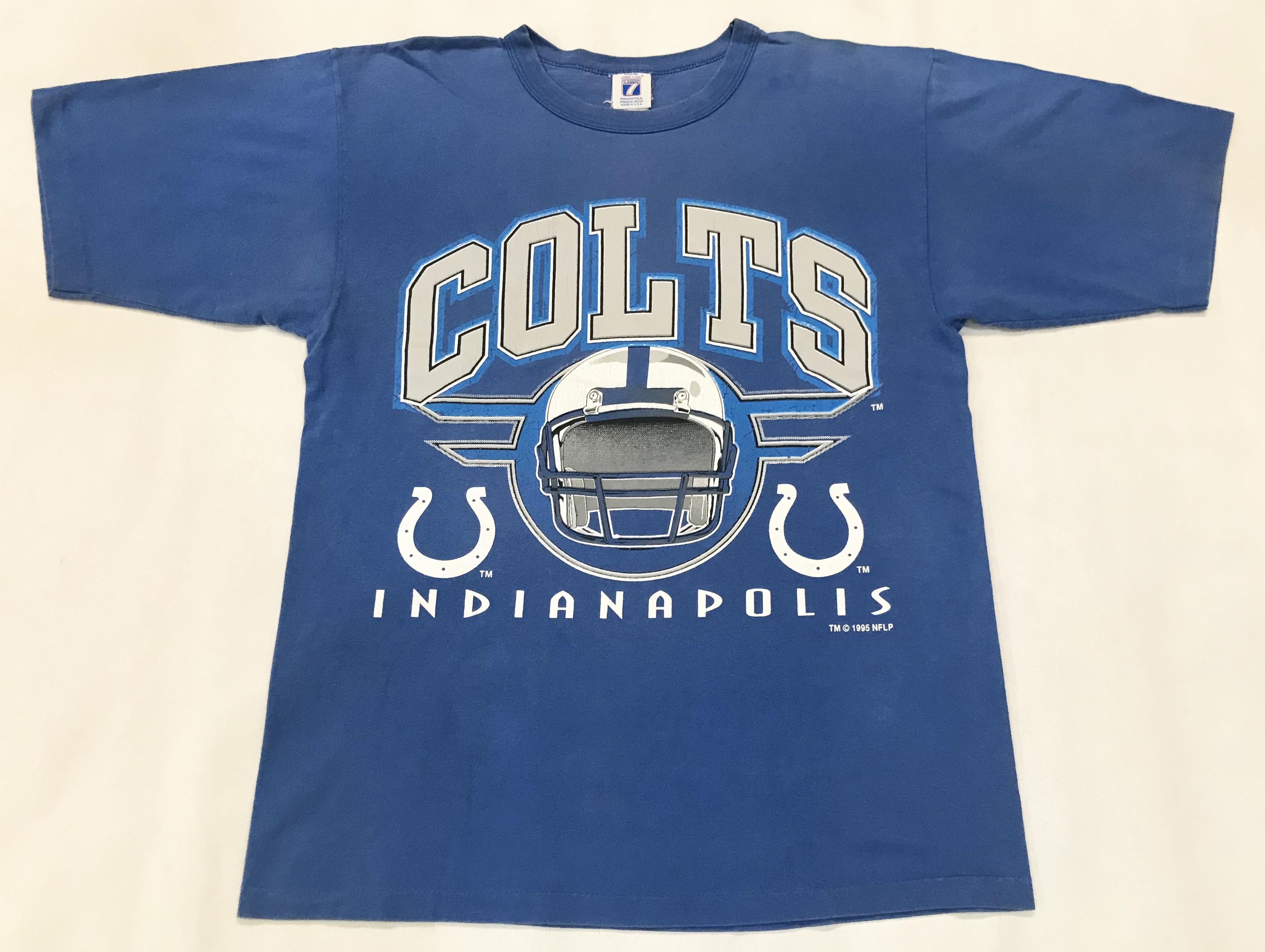 NFL Indianapolis Colts Big Logo Single Stitch T-Shirt USA Made