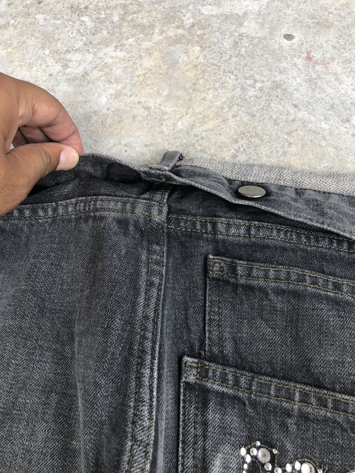 If Six Was Nine Japanese Platium Moussy Flared Jeans Distressee Jeans Size US 31 - 17 Thumbnail