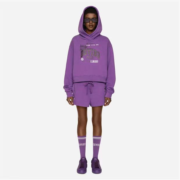 Dolce & Gabbana o1g2r1mq1024 Print Cotton Jersey Shorts in Purple Size 30" / US 8 / IT 44 - 3 Thumbnail