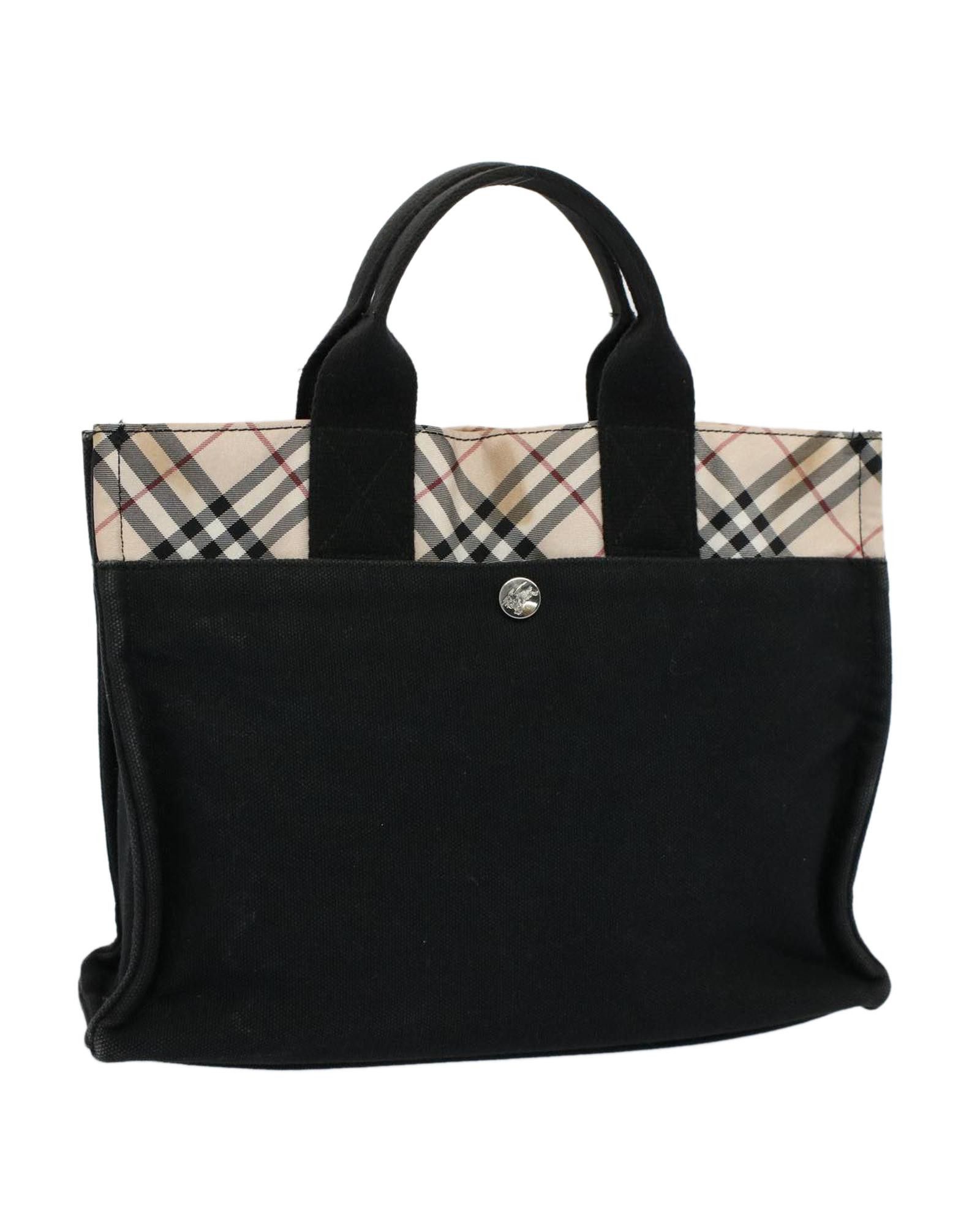 image of Burberry Canvas Black Tote Bag, Women's