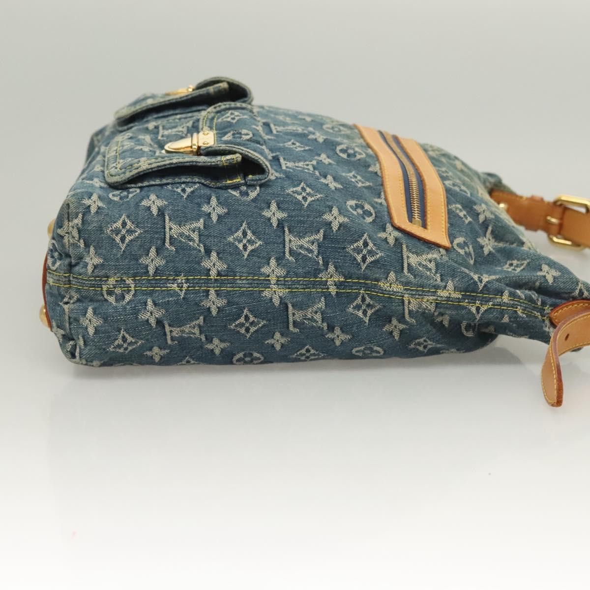 Louis Vuitton LOUIS VUITTON Monogram Denim Buggy GM Shoulder Bag Blue Size ONE SIZE - 4 Thumbnail