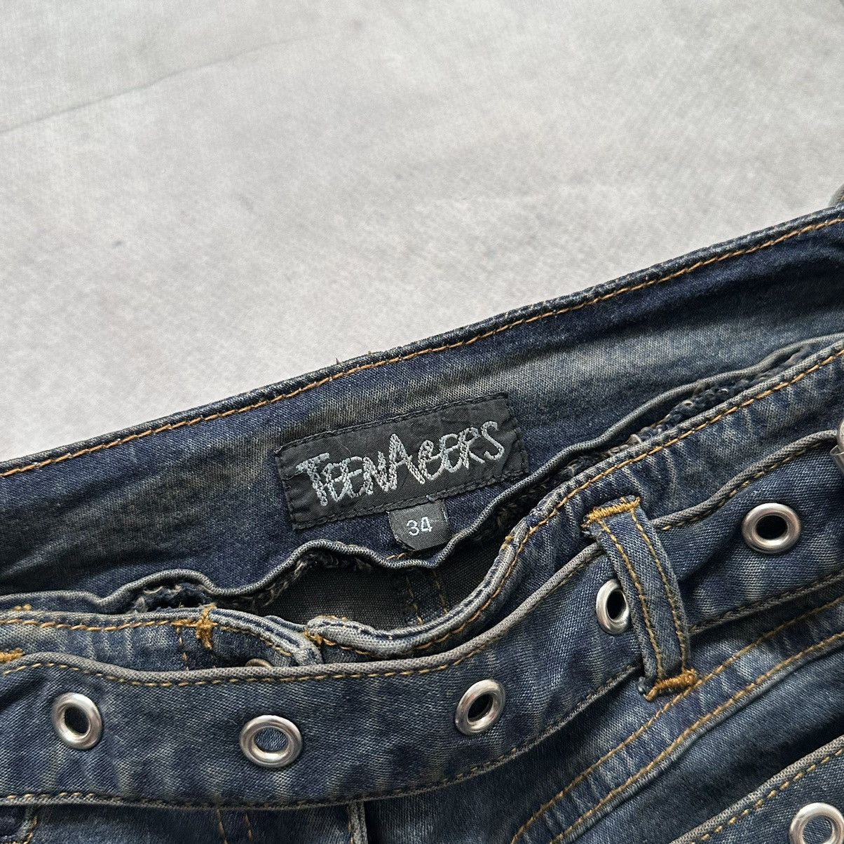 20471120 Bondage Flared Eyelets Belt Studded Punk Jeans LGB If Six Size 26" / US 2 / IT 38 - 8 Thumbnail