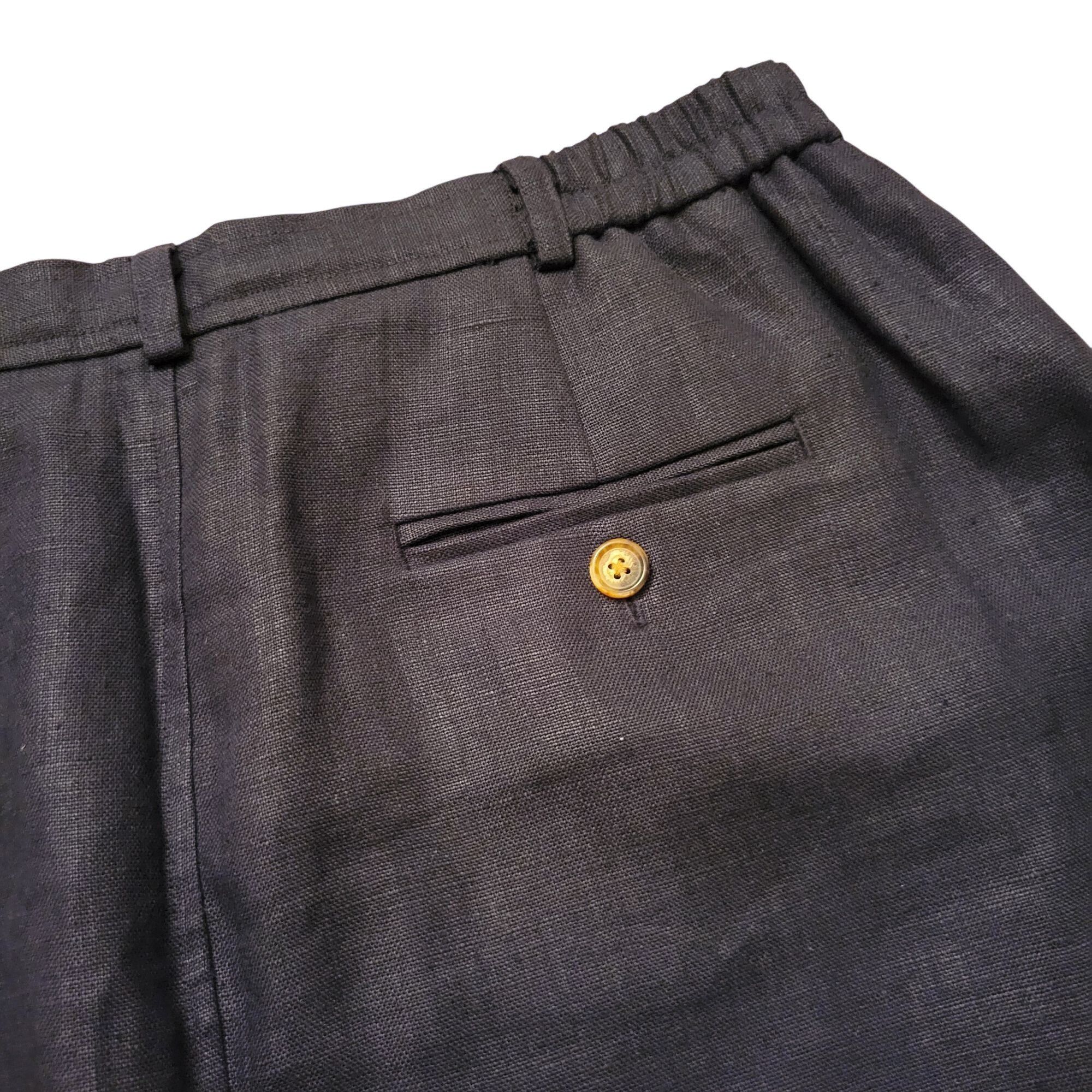 Orvis Orvis Black Linen Skirt Button Accents 12 Neutral Minimalist Size 34" / US 12 / IT 48 - 5 Thumbnail