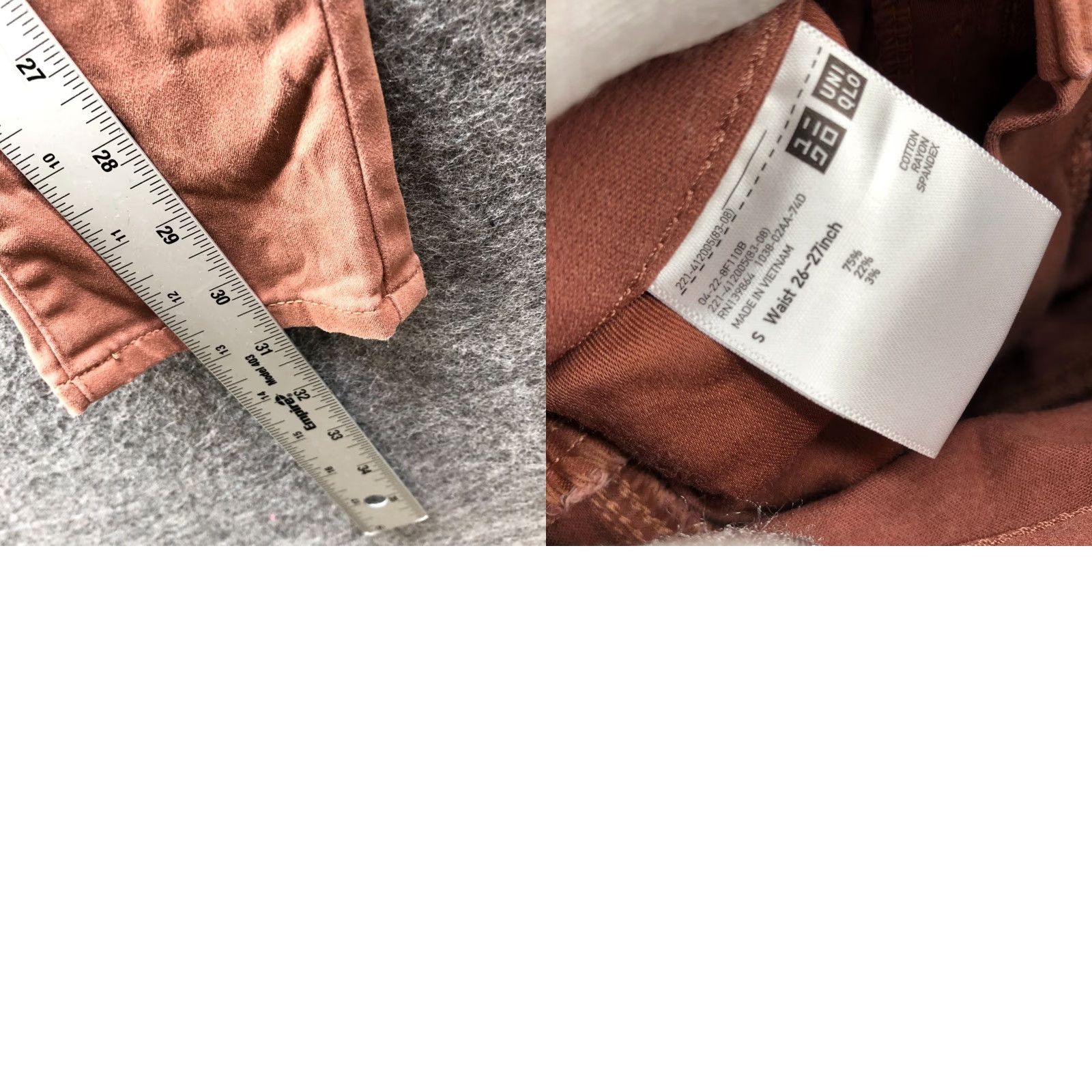 Uniqlo Uniqlo Ezy Skinny Fit Color Jeans Womens S Tan Brown Stretch 27 Inseam Chino Denim 5-Pocket Design Mid Rise Regular Size Size 28" / US 6 / IT 42 - 8 Thumbnail