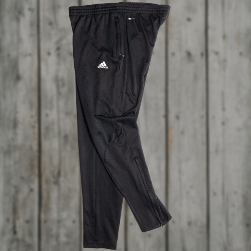 Adidas VINTAGE Adidas Track Pants Large Black Joggers Athletic Sweatpants Men's Size US 33 - 1 Thumbnail