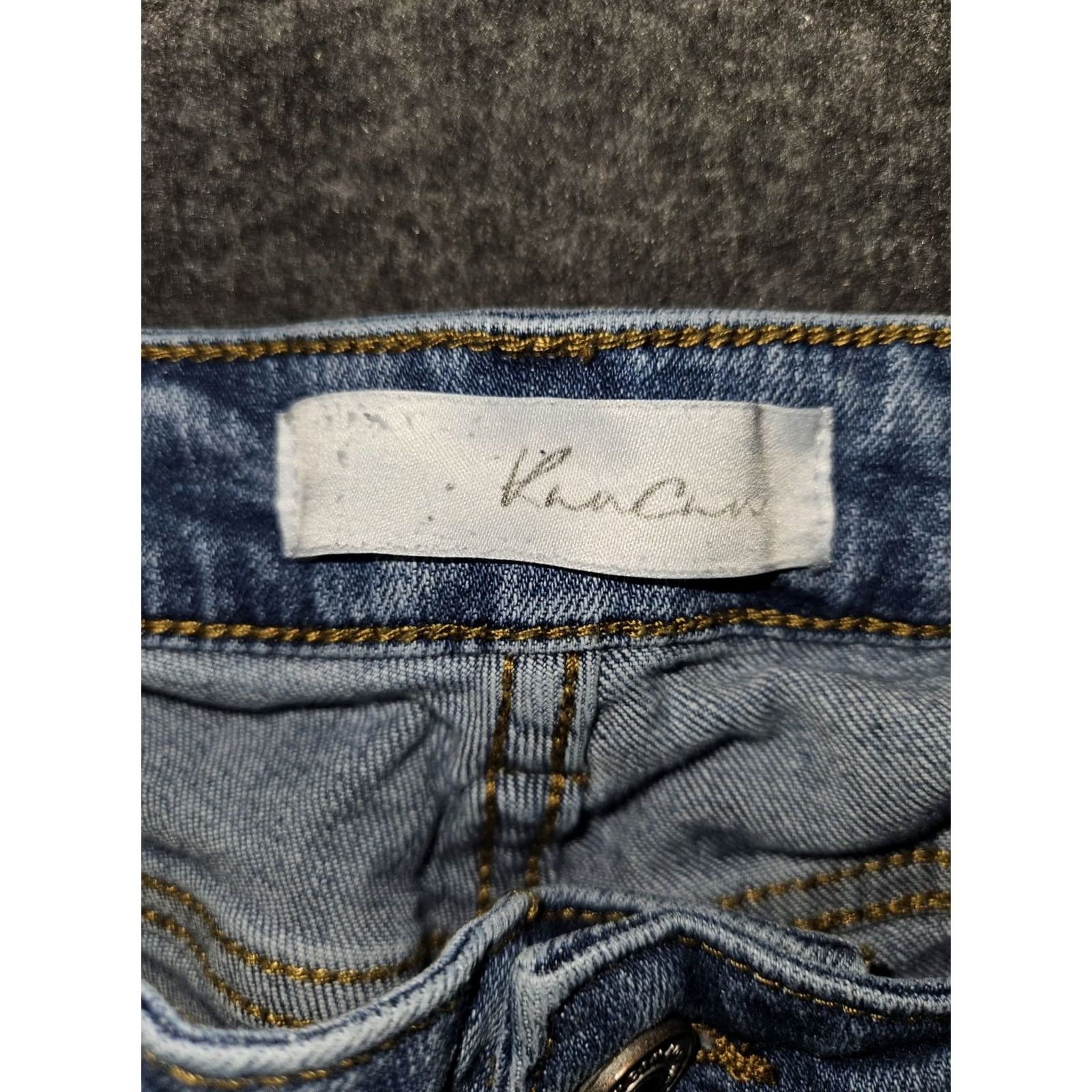 Vintage Kancan Clarie Mid Rise Boyfriend Jeans Women's 7/27 Button Fly Ankle Preppy Blue Denim Distressed Pockets Regular Womens Jeans Seven Size 28" / US 6 / IT 42 - 2 Thumbnail