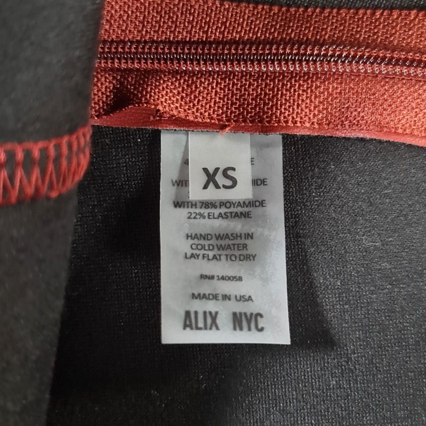 ALIX NYC ALIX NYC Womens Leggings Red XS Faux Leather Split Hem Pants Size 26" / US 2 / IT 38 - 5 Thumbnail