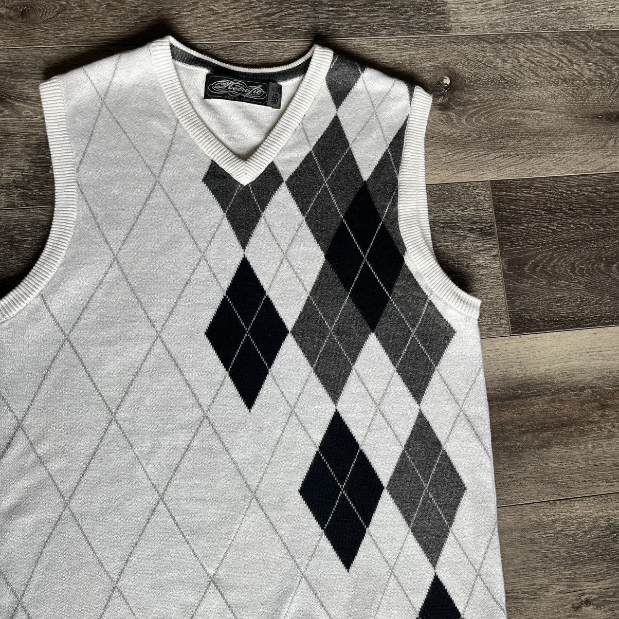Japanese Brand × Vintage Vintage 2000s Goth Emo Paisley Argyle Sweater Vest Diamond Size US S / EU 44-46 / 1 - 3 Thumbnail
