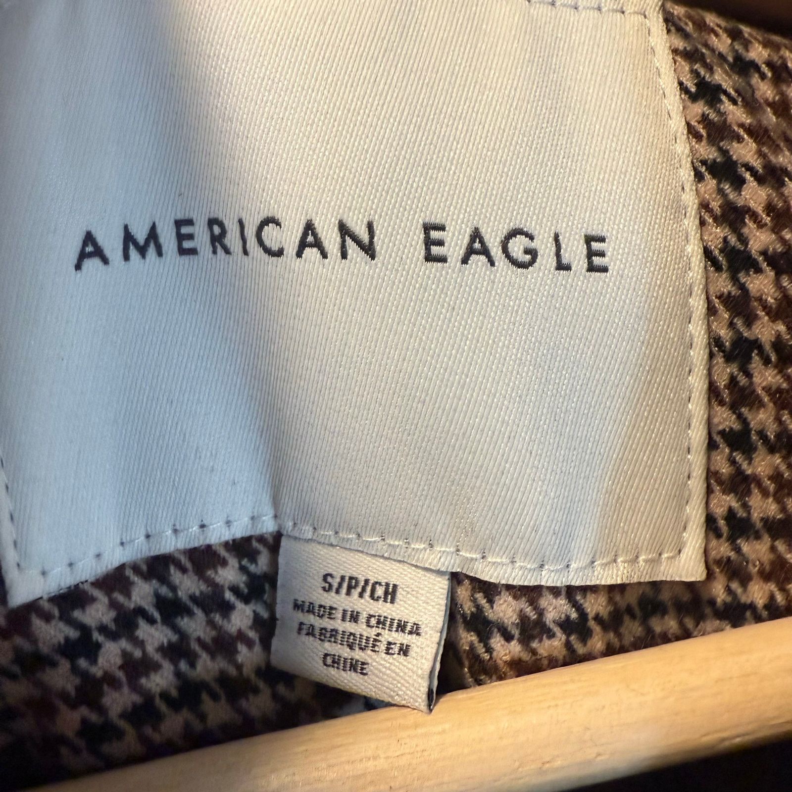 American Eagle Outfitters American Eagle Brown Plaid Houndstooth Academic Blazer S Size S / US 4 / IT 40 - 7 Thumbnail