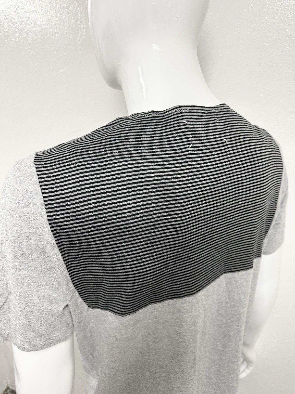 Maison Margiela Maison Margiela Heather Grey Striped Oversized Cotton Tee Size US L / EU 52-54 / 3 - 4 Thumbnail