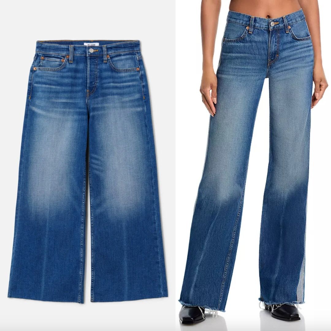 RE/DONE RE/DONE | The Marielou in Viper Blue Wide Leg Jeans 25 Size 25" / US 0 / IT 36 - 1 Thumbnail