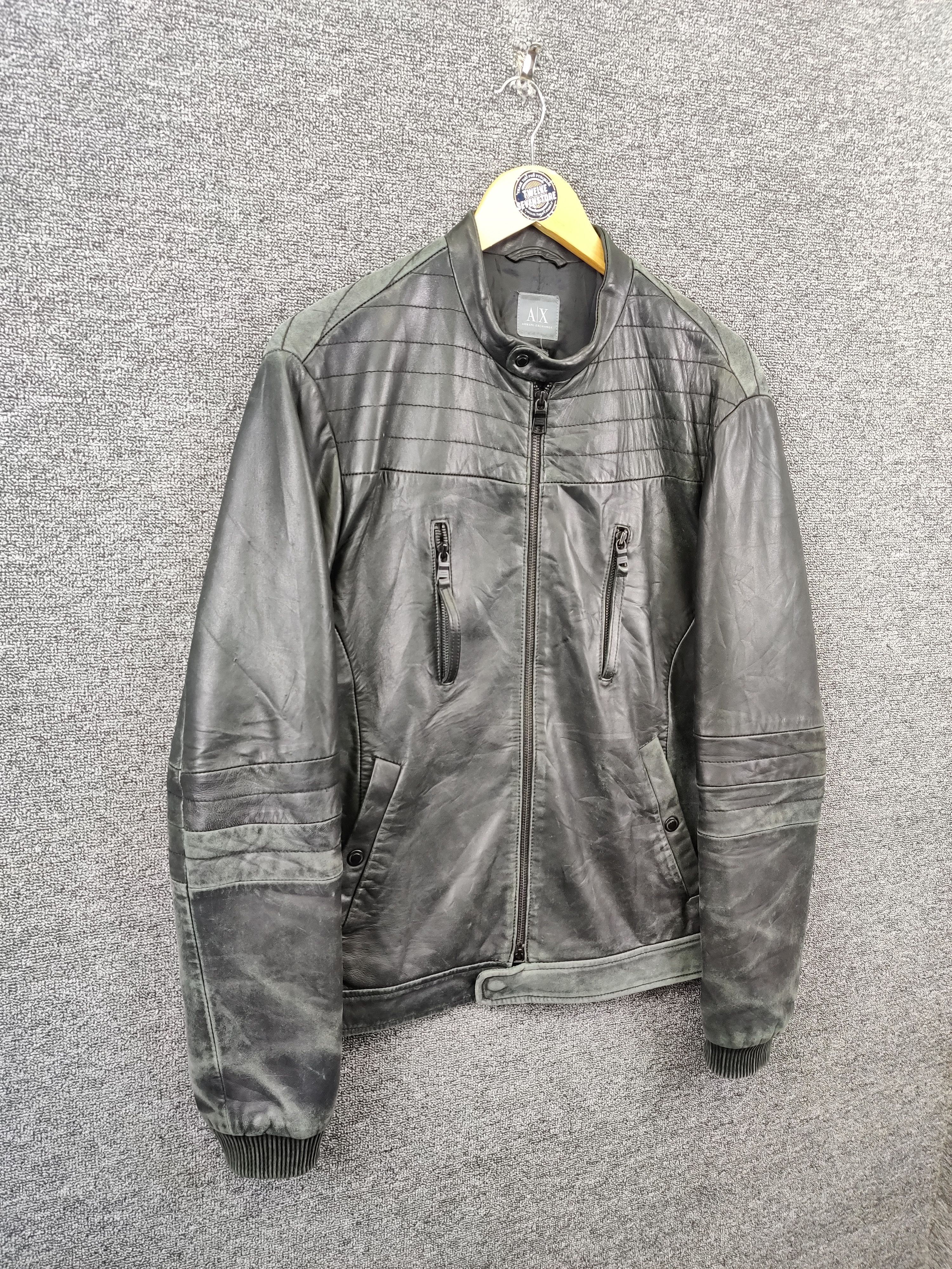 Armani Exchange Vintage Armani Exchange Leather Motorcycle Jacket Size US M / EU 48-50 / 2 - 7 Thumbnail