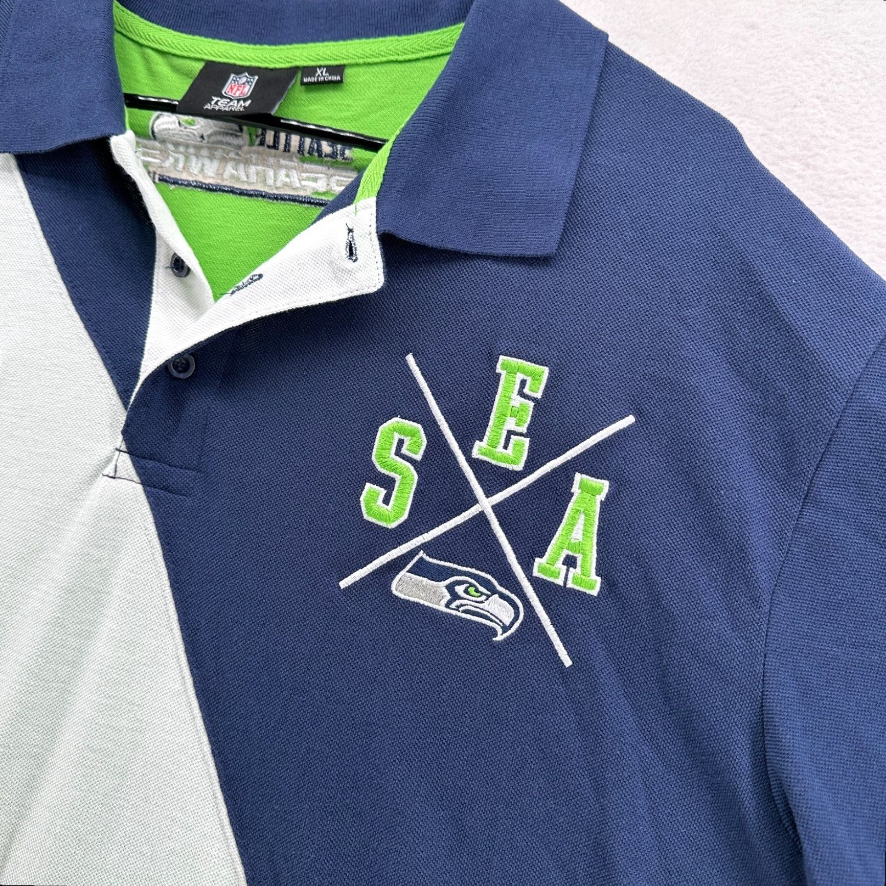 NFL NFL Seattle Seahawks Polo Shirts Multicolor Men's XL Colorblock Polo Shirt Sunday Football Casual Shirts Size US XL / EU 56 / 4 - 4 Thumbnail