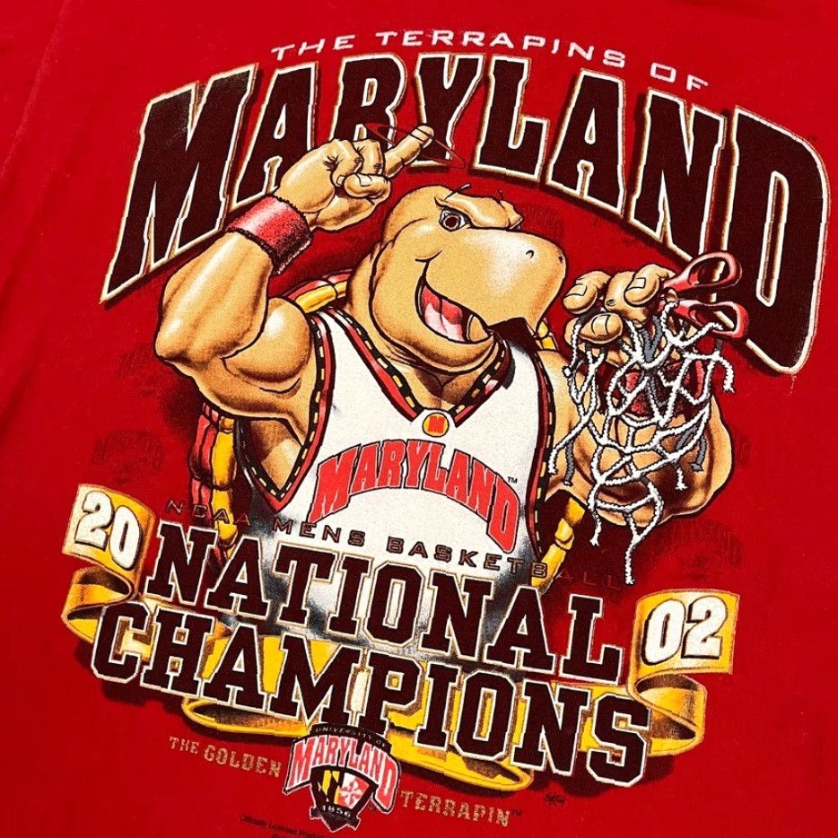 Champion VINTAGE University of Maryland Terrapins Shirt Mens M Red National Champions 2002 Size US M / EU 48-50 / 2 - 2 Thumbnail