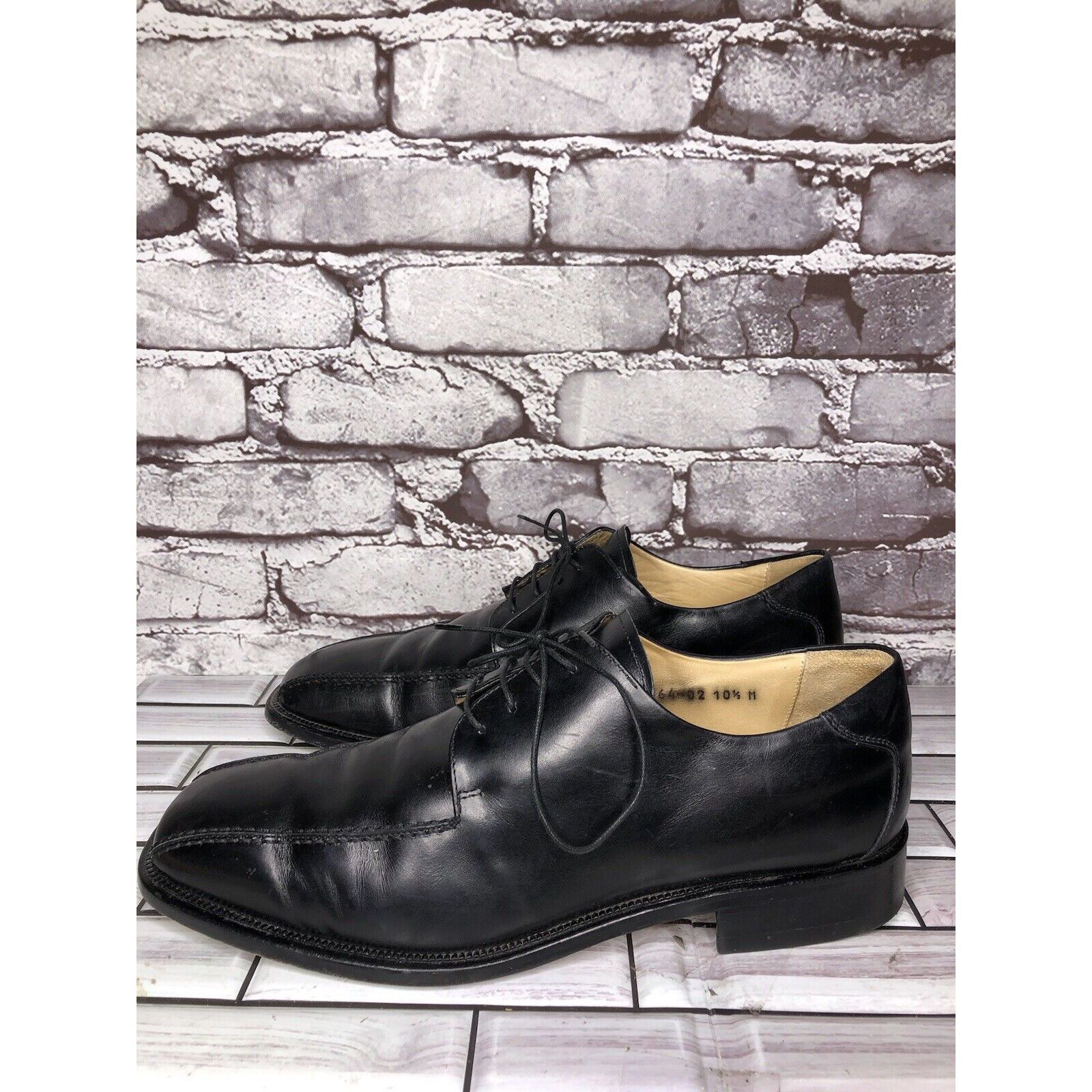 Pronto Uomo Pronto Uomo Black Leather Oxford Derby Lace Up Dress Shoes M Size US 10.5 / EU 43-44 - 17 Thumbnail