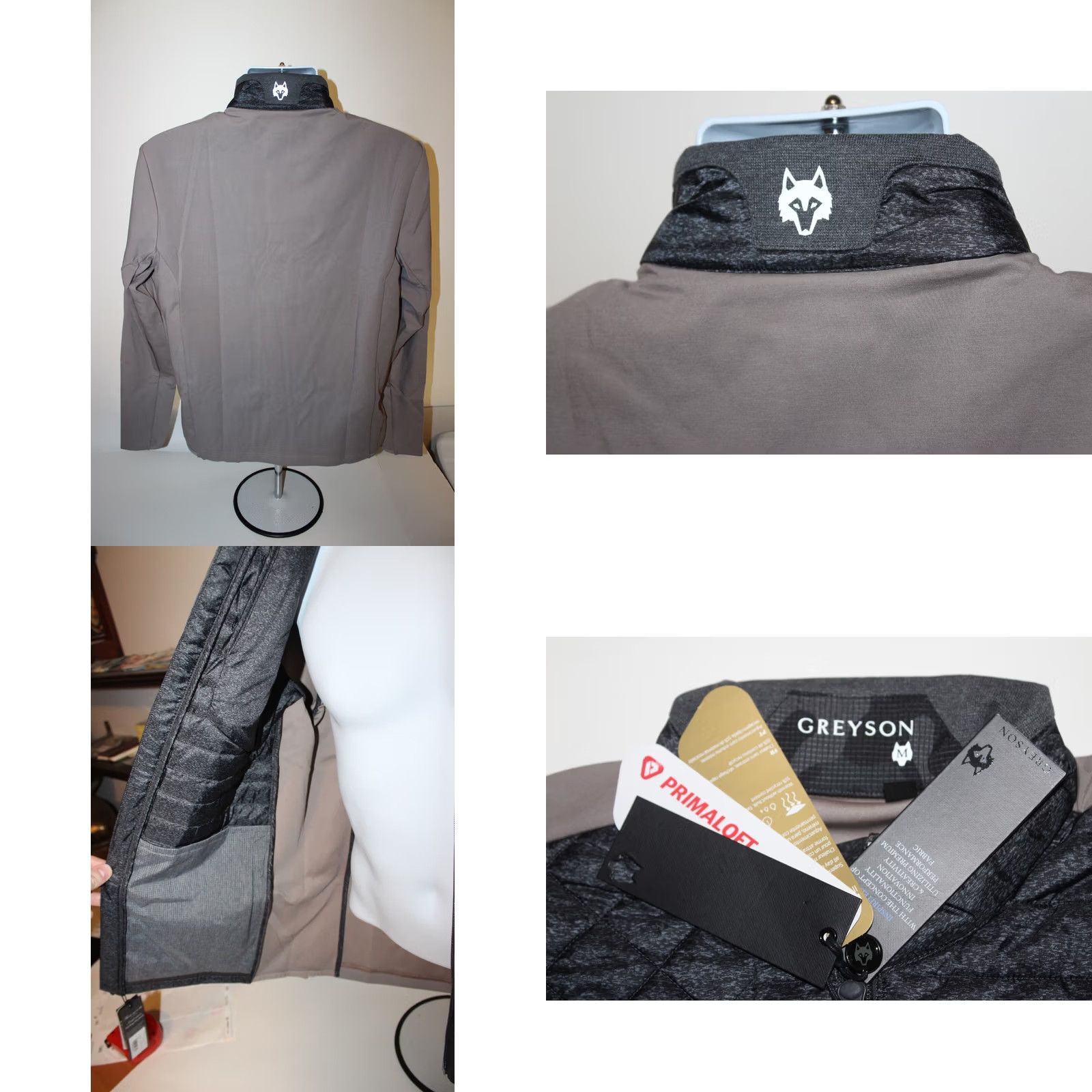 Greyson Yukon Hybrid Jacket Full Zip Mens M Gray Heather Primaloft Golf Jacket main image 1