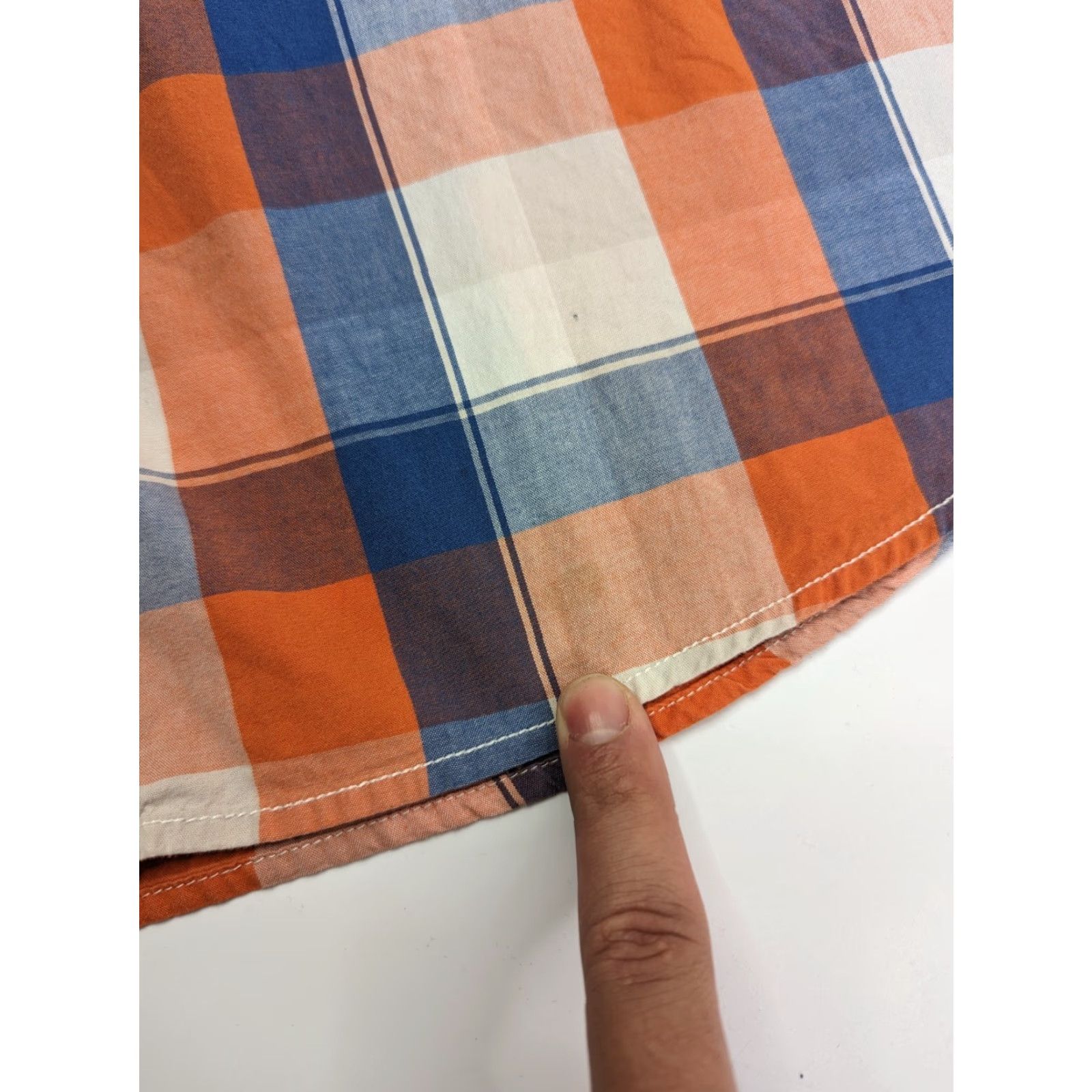 Old Navy Old Navy Surf Classic Button-Up Shirt Mens 2XL Plaid Blue Orange Cotton Blend Knit Casual Beach California Size US XXL / EU 58 / 5 - 6 Thumbnail