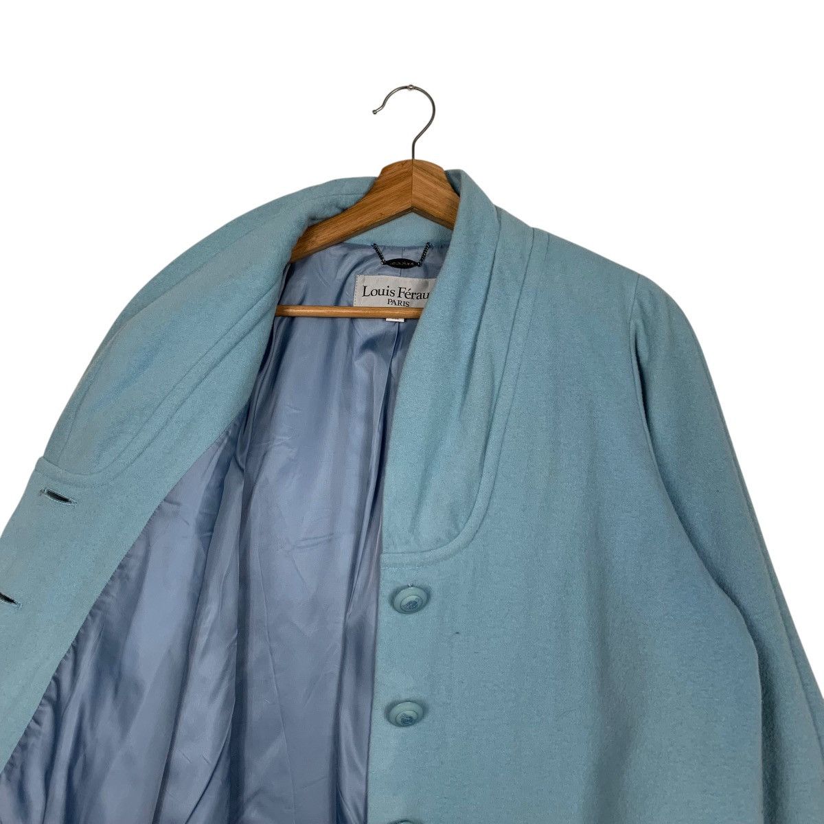 Louis Feraud LOUIS FERAUD Baby Blue Wool Oversized Coat Jacket #2038-C88 Size M / US 6-8 / IT 42-44 - 10 Thumbnail