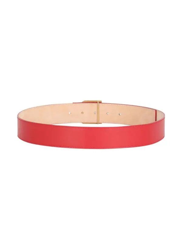 Balmain o1s1wg111225 Size:OS/B-Belt Logo-Buckle Leather Belt in Red Size ONE SIZE - 2 Thumbnail