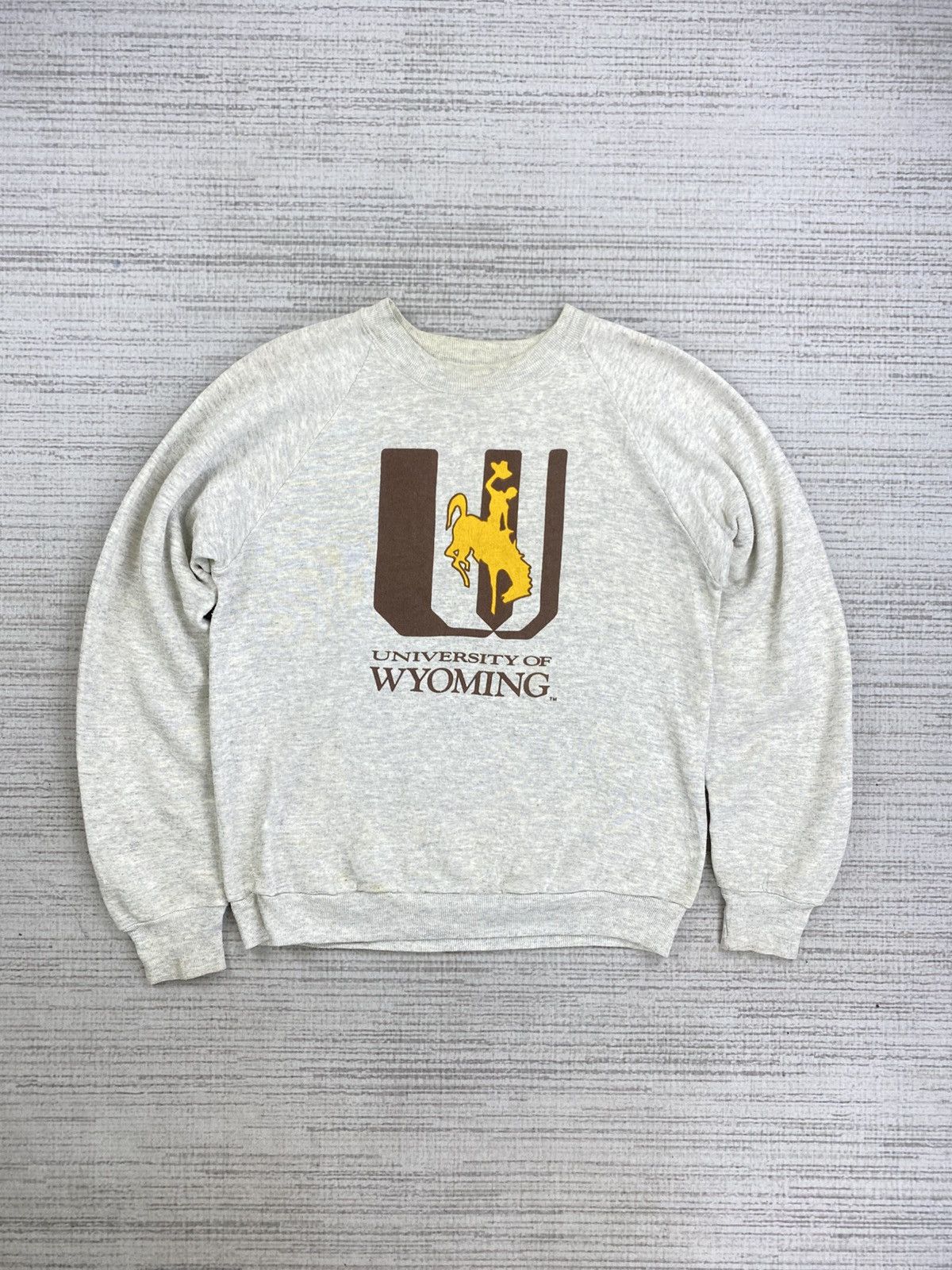 Jerzees × Vintage Vintage 90s University Of Wyoming Sweatshirt Size US M / EU 48-50 / 2 - 1 Thumbnail