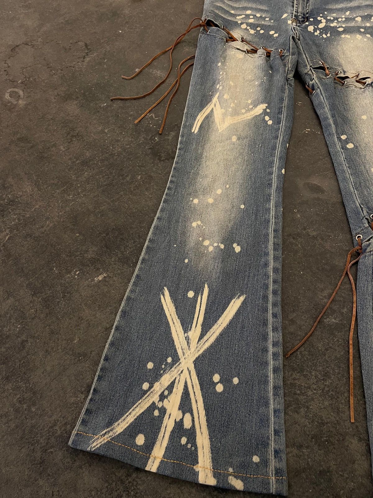 Hysteric Glamour Y2k Winkwink laced ifsixwasnine flare jeans Size 29" - 6 Thumbnail