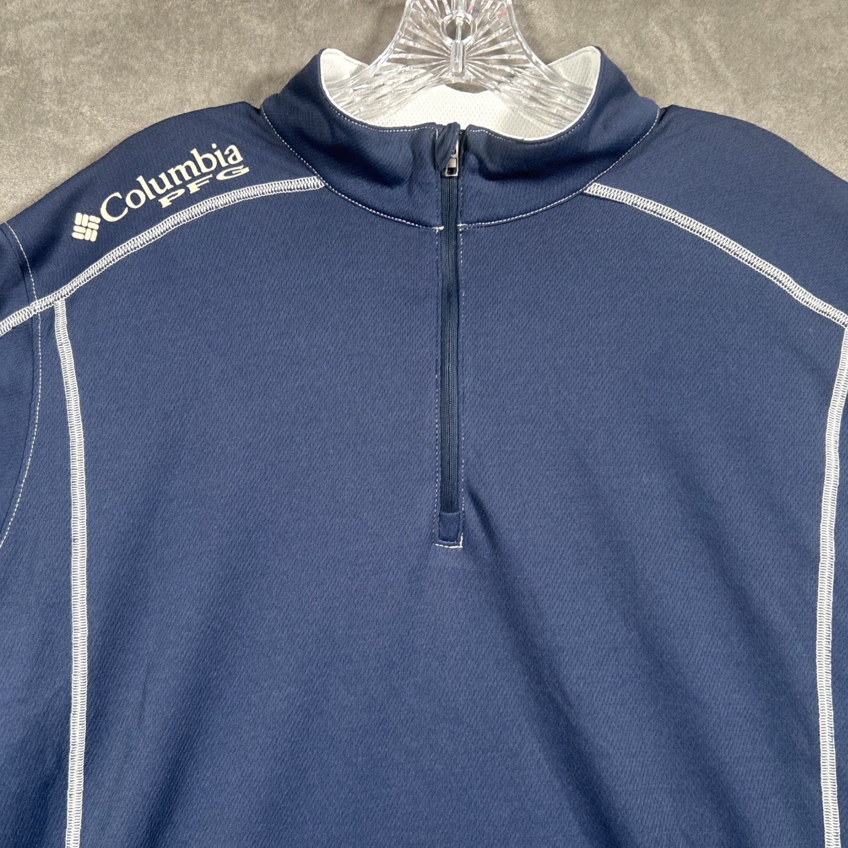 Vintage Columbia PFG Pullover Mens M 1/4 Zip Omni-Shade Blue Performance Fishing Gear Jacket Windbreaker Activewear Size US M / EU 48-50 / 2 - 2 Thumbnail