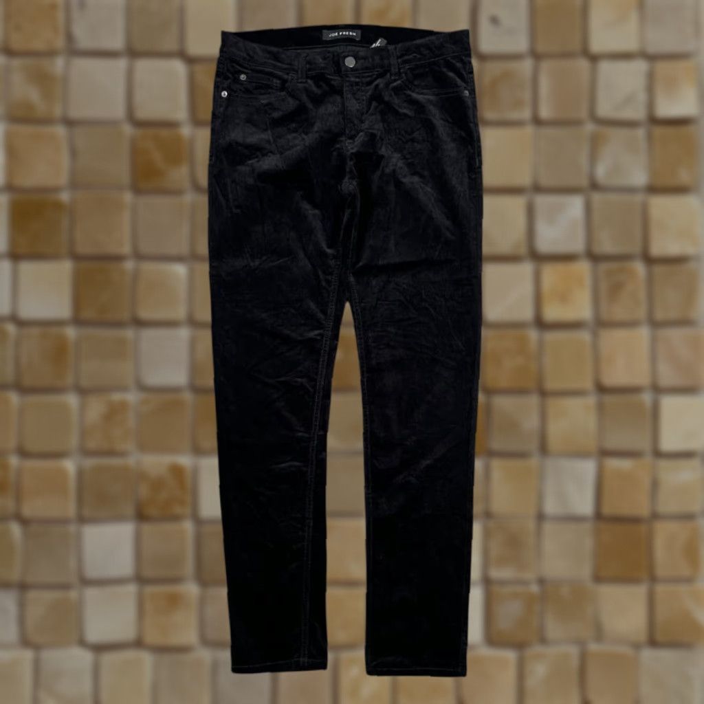 Vintage Joe Fresh Slim Fit Low Rise Black Corduroy Trousers Womens UK 8/29 W33 Corduroy Jeans Skinny 90s? Size 30" / US 8 / IT 44 - 1 Thumbnail