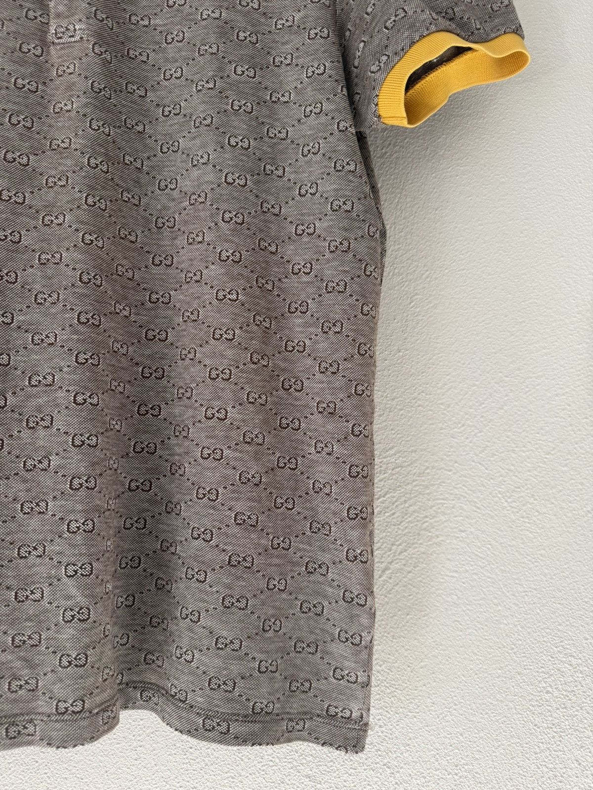 Gucci Monogram Cotton Polo with Yellow Tipped Collar Size US L / EU 52-54 / 3 - 7 Thumbnail