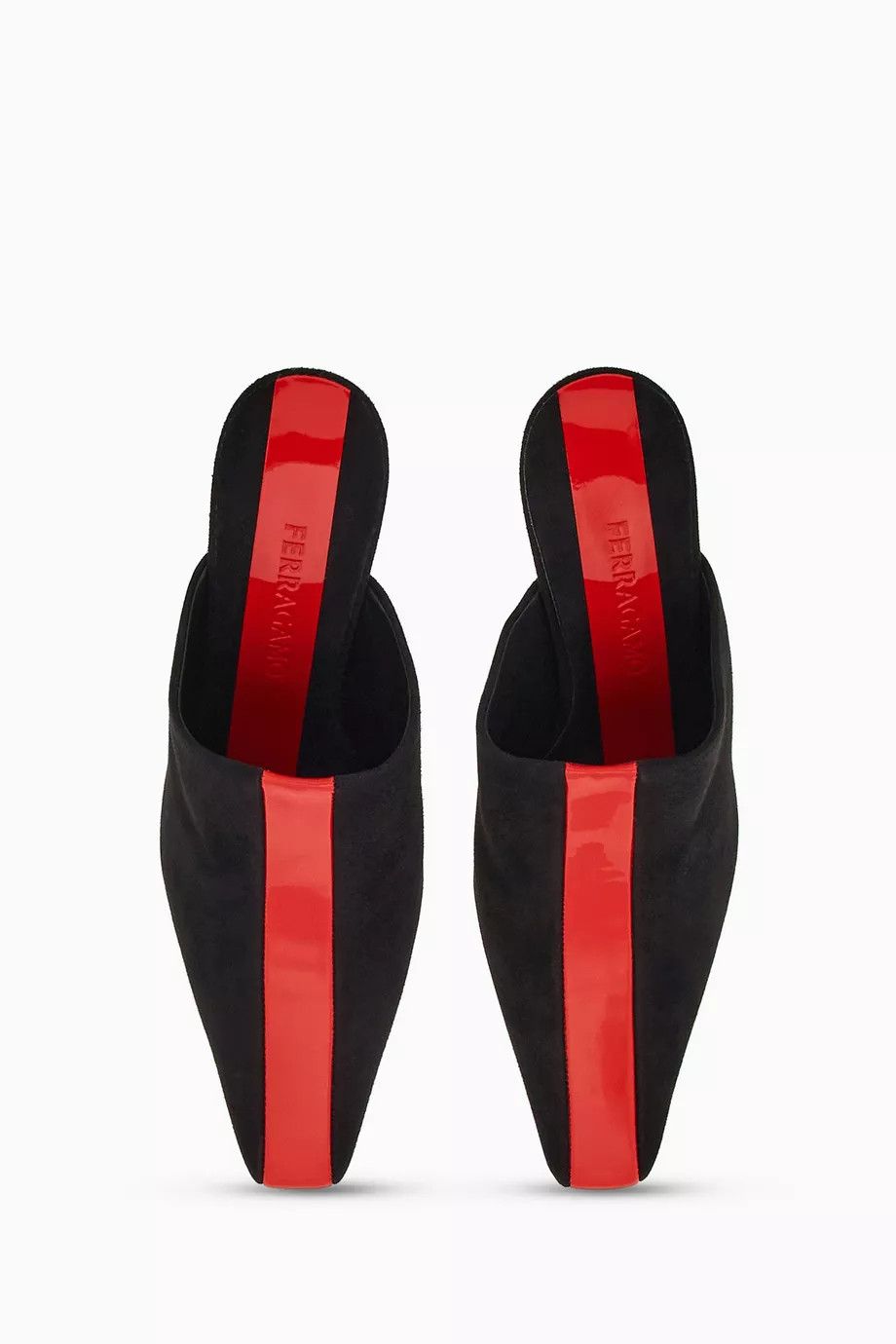 Salvatore Ferragamo o1s1rm0724 Sophye Leather Mules in Black/Red Size US 9.5 / IT 39.5 - 6 Thumbnail