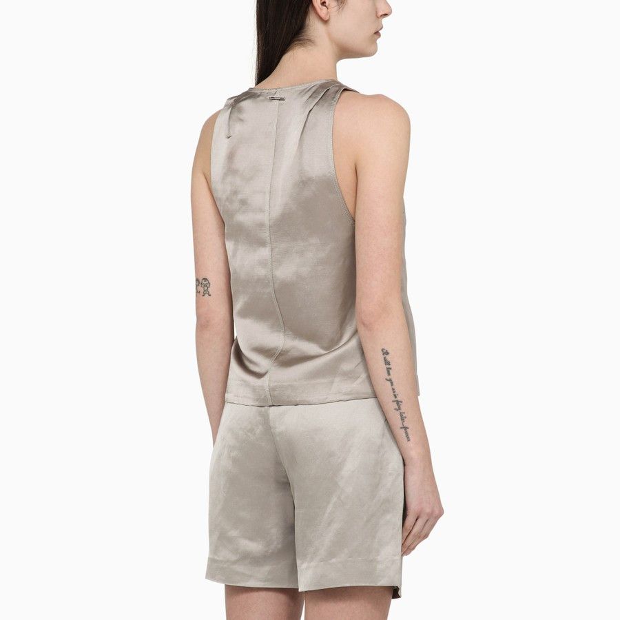 Calvin Klein o1d2blof0824 Viscose Blend Top With Bow in Beige Size XS / US 0-2 / IT 36-38 - 3 Thumbnail