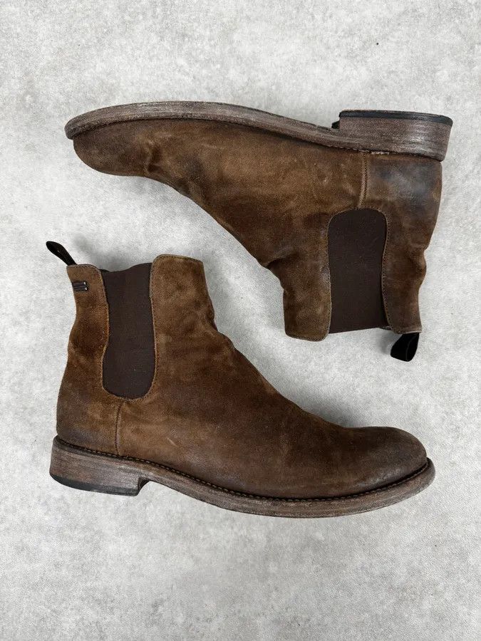 The Last Conspiracy The Last Conspiracy Brown Eroded Suede Chelsea Boots Size US 12 / EU 45 - 2 Thumbnail