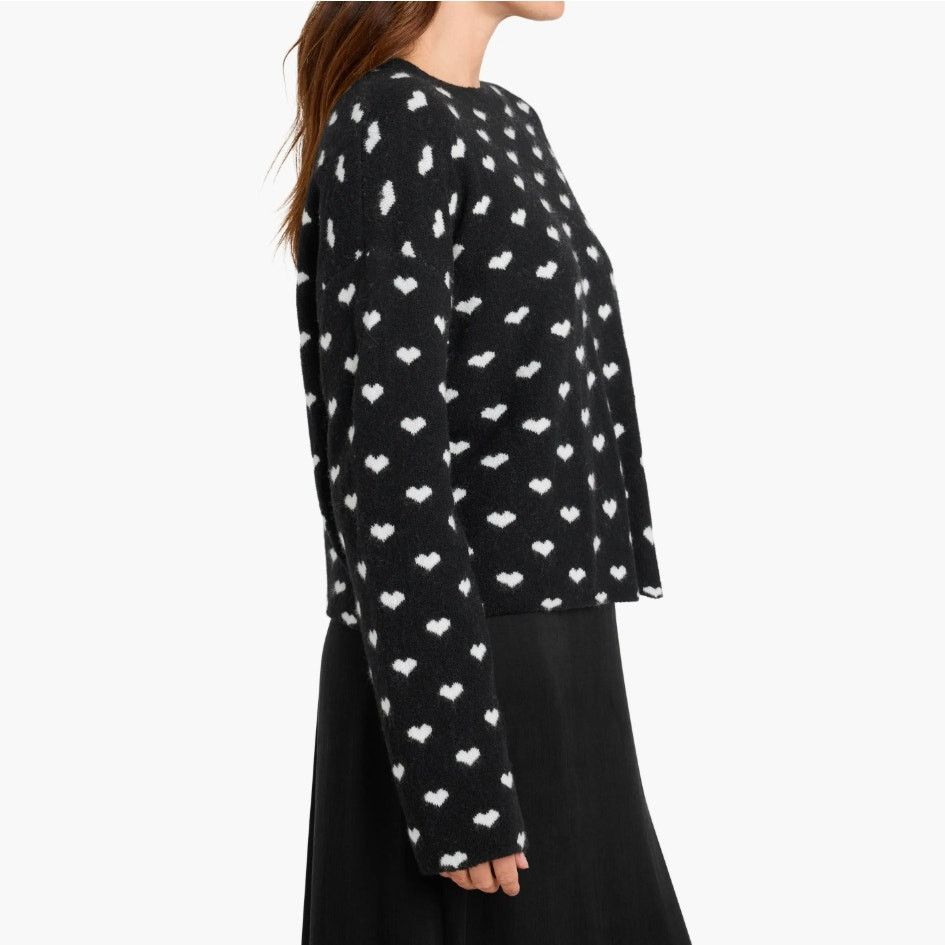Splendid Splendid Women Black/White Knit Crewneck Sweater Size M Size M / US 6-8 / IT 42-44 - 4 Thumbnail