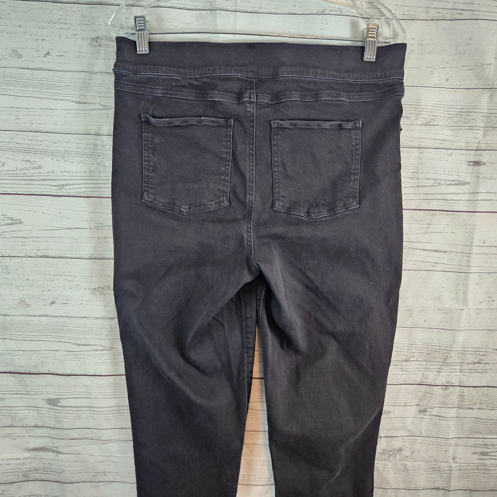 Spanx Spanx Womens Black Distressed Skinny Jeans XL High Rise 27in Inseam Denim Cotton Blend Stretch Womens Jeans Size 40" / US 18 - 4 Thumbnail