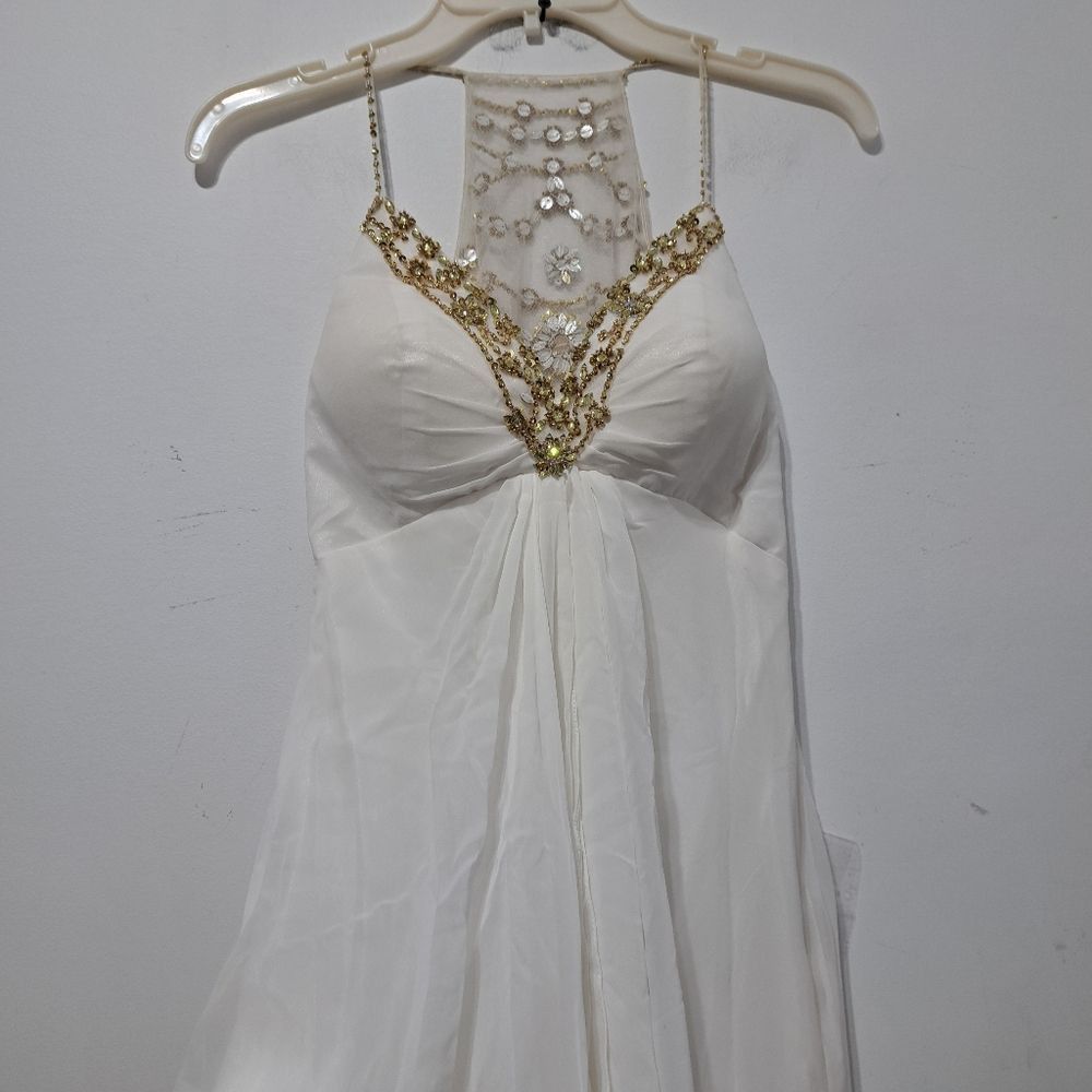 Other Dave & Johnny Embellished Rhinestones Illusion Back Long For Size XS / US 0-2 / IT 36-38 - 10 Thumbnail