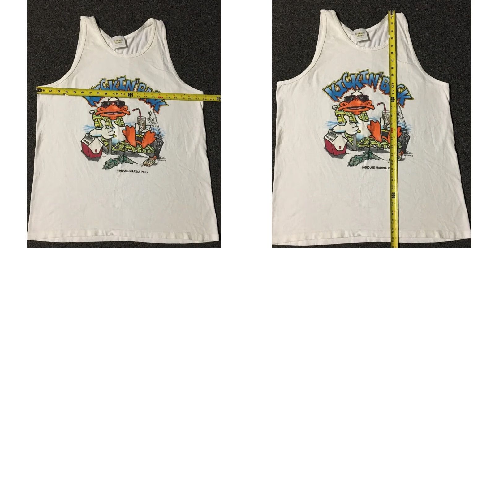 Vintage VINTAGE 90s Kickin Back Duck Faded Tank Top White L Surf Beach Funny Cartoon Size US L / EU 52-54 / 3 - 9 Thumbnail