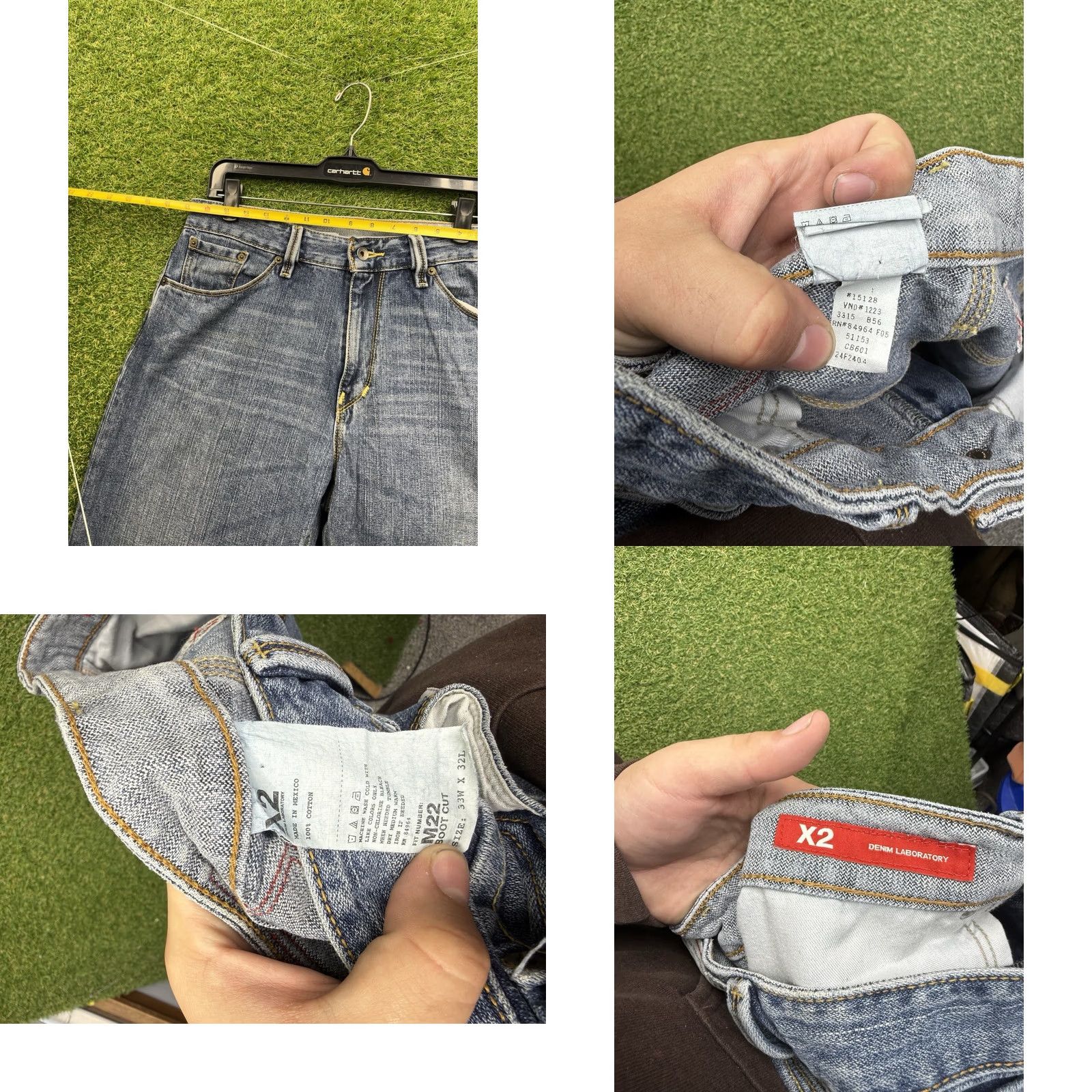 Denime X2 Jeans Mens 33x32 Blue M22 Classic Regular Rise Bootcut Denim Casual Size US 32 / EU 48 - 8 Thumbnail