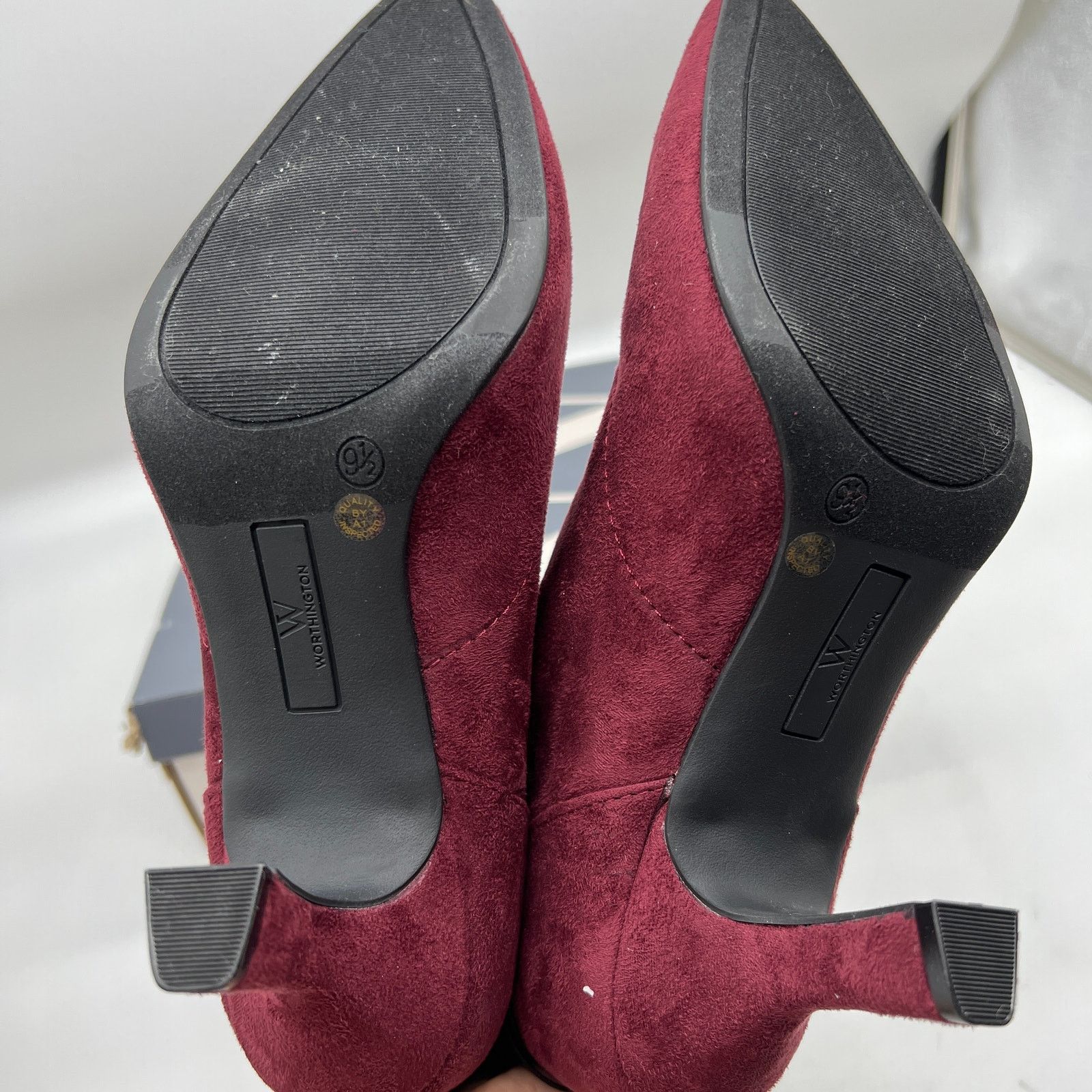 Other Worthington Elegant Oxblood Suede Ankle Boots Size 9.5M Size US 9.5 / IT 39.5 - 11 Thumbnail